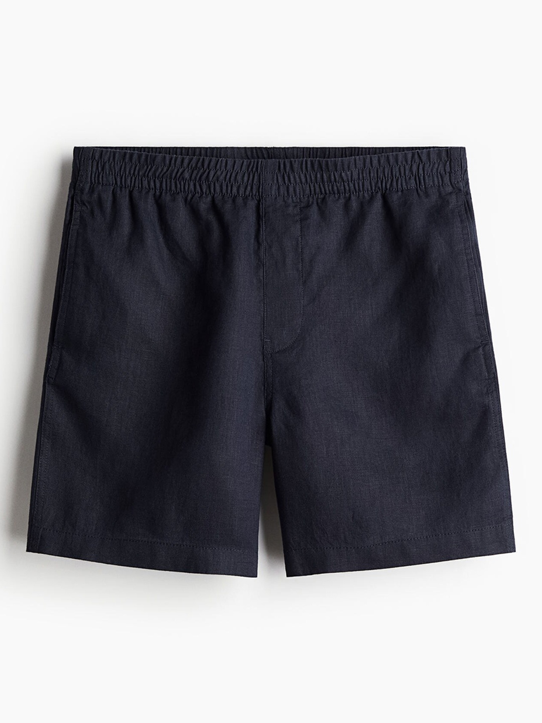 

H&M Men Regular Fit Linen Shorts, Blue