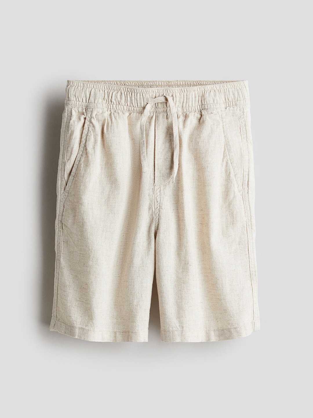 

H&M Boys Linen-Blend Shorts, Beige