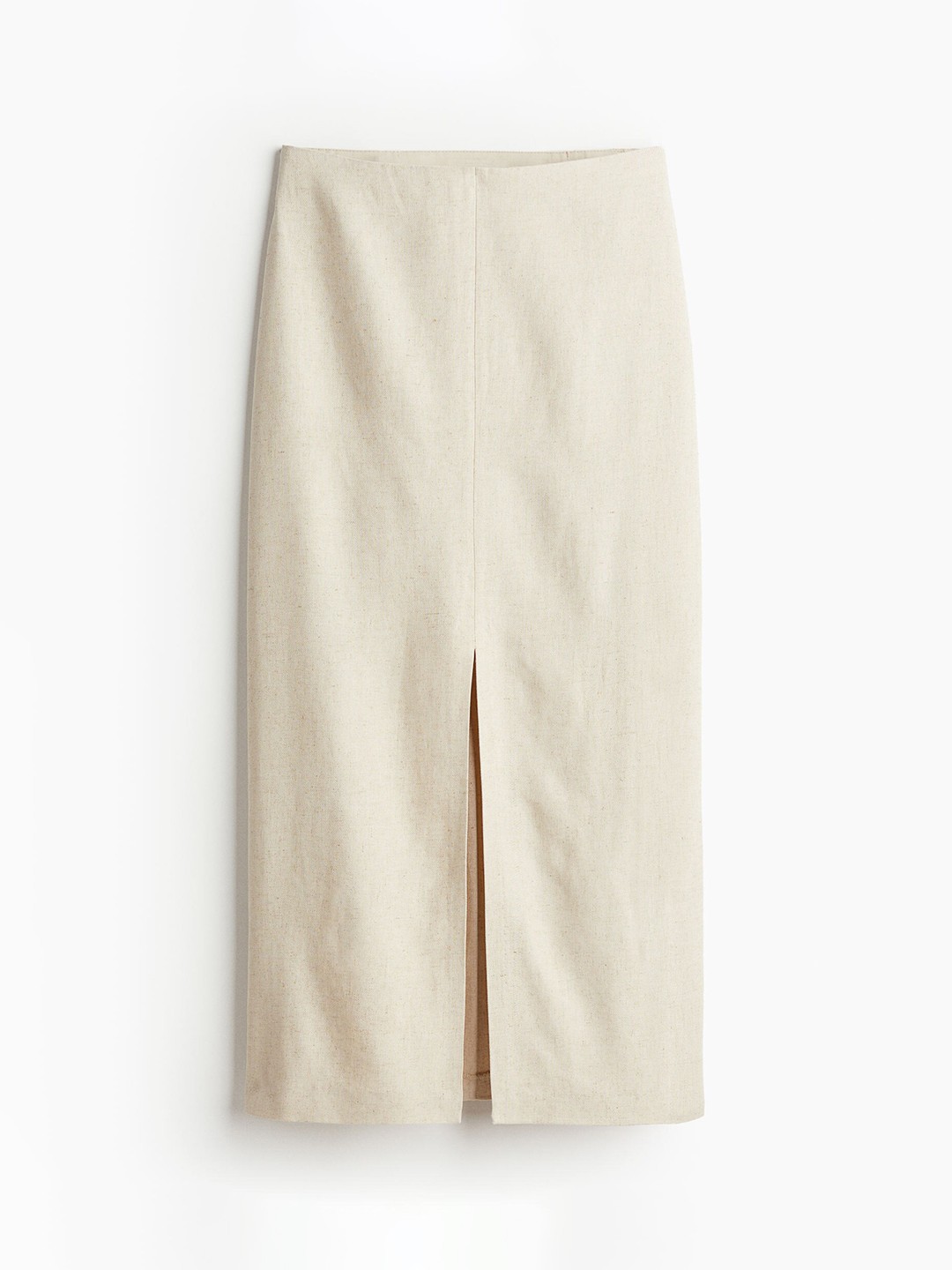 

H&M Women Slit-Hem Pencil Skirt, Beige