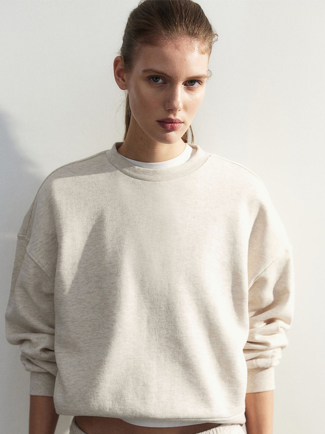 

H&M Women Sweatshirt, Beige