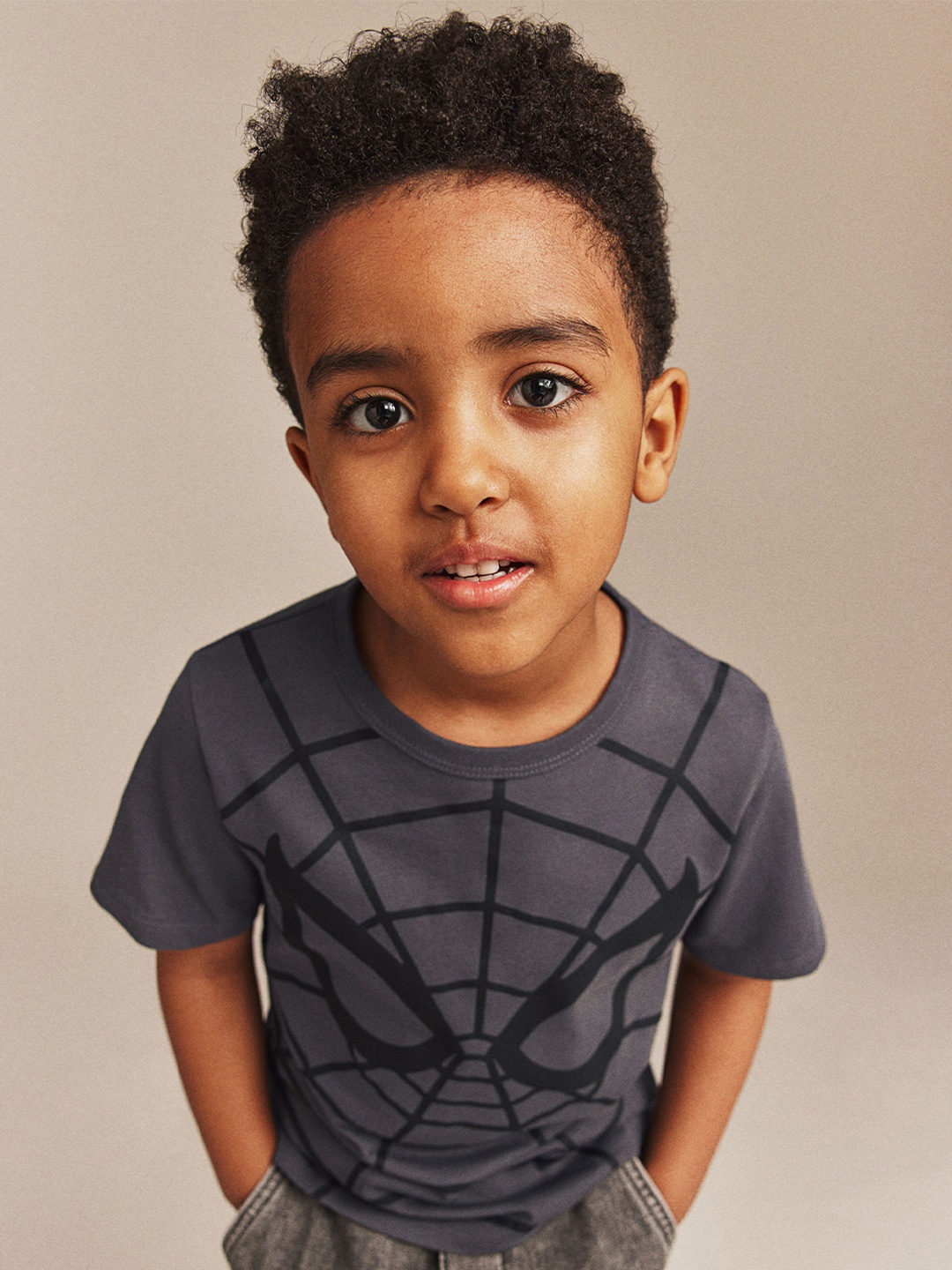 

H&M Boys Printed Cotton T-shirt, Grey