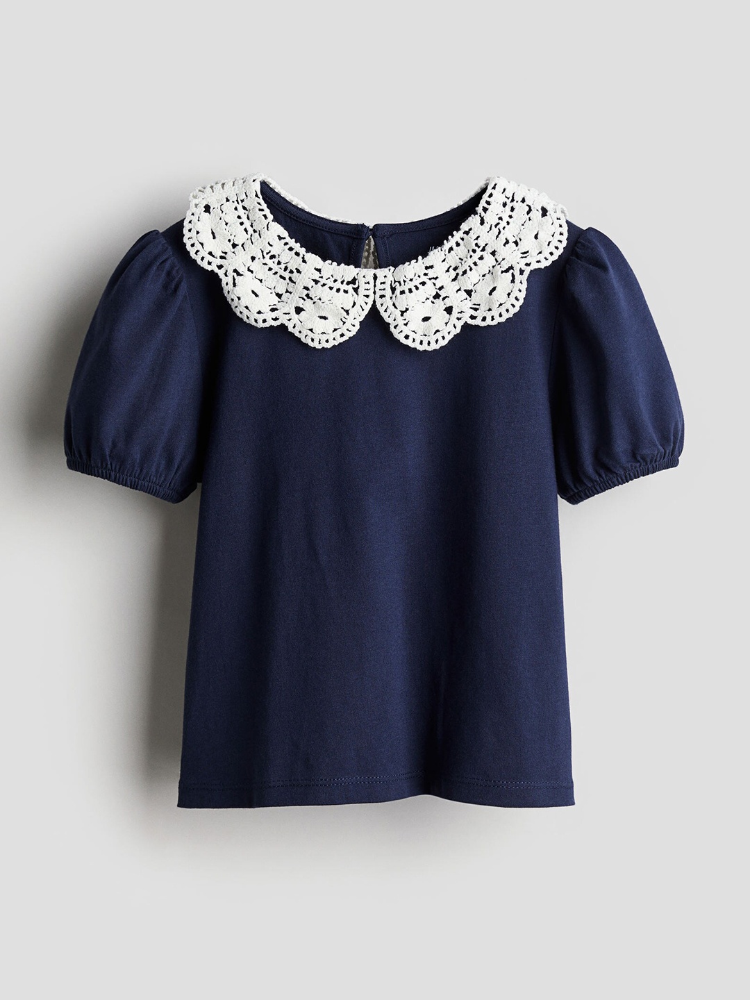 

H&M Girls Cotton Collared Jersey Top, Blue