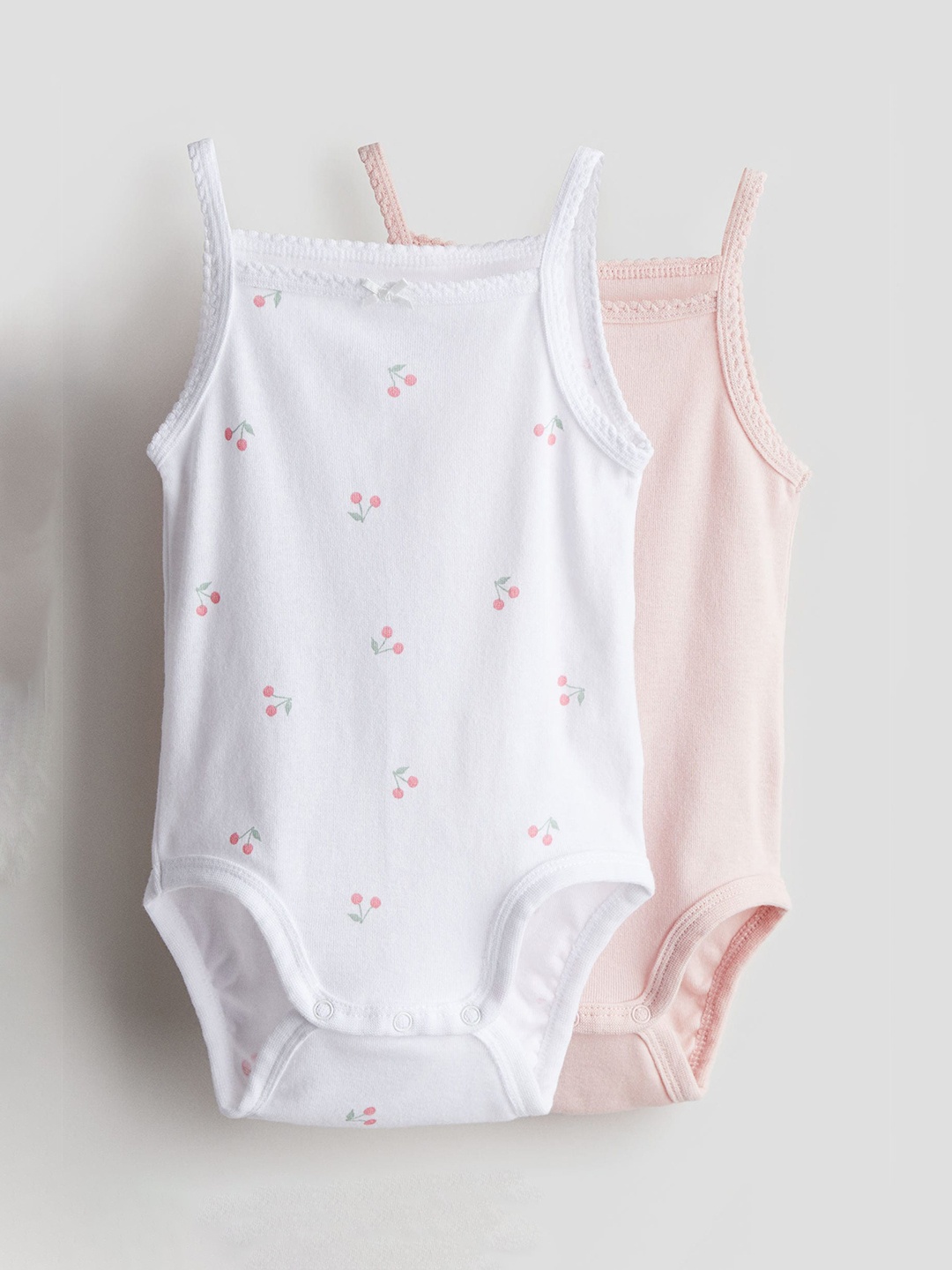 

H&M Boys 2-Pack Sleeveless Cotton Bodysuits, White