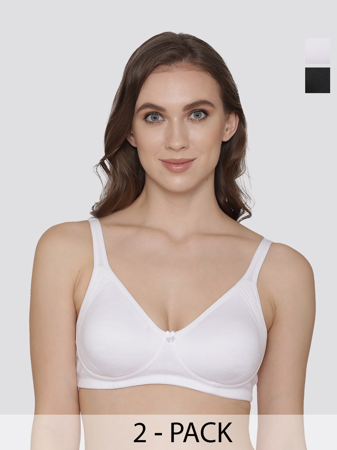 

K LINGERIE Pack of 2 Winny Full Coverage Double Layered Cups Everyday Bra, White
