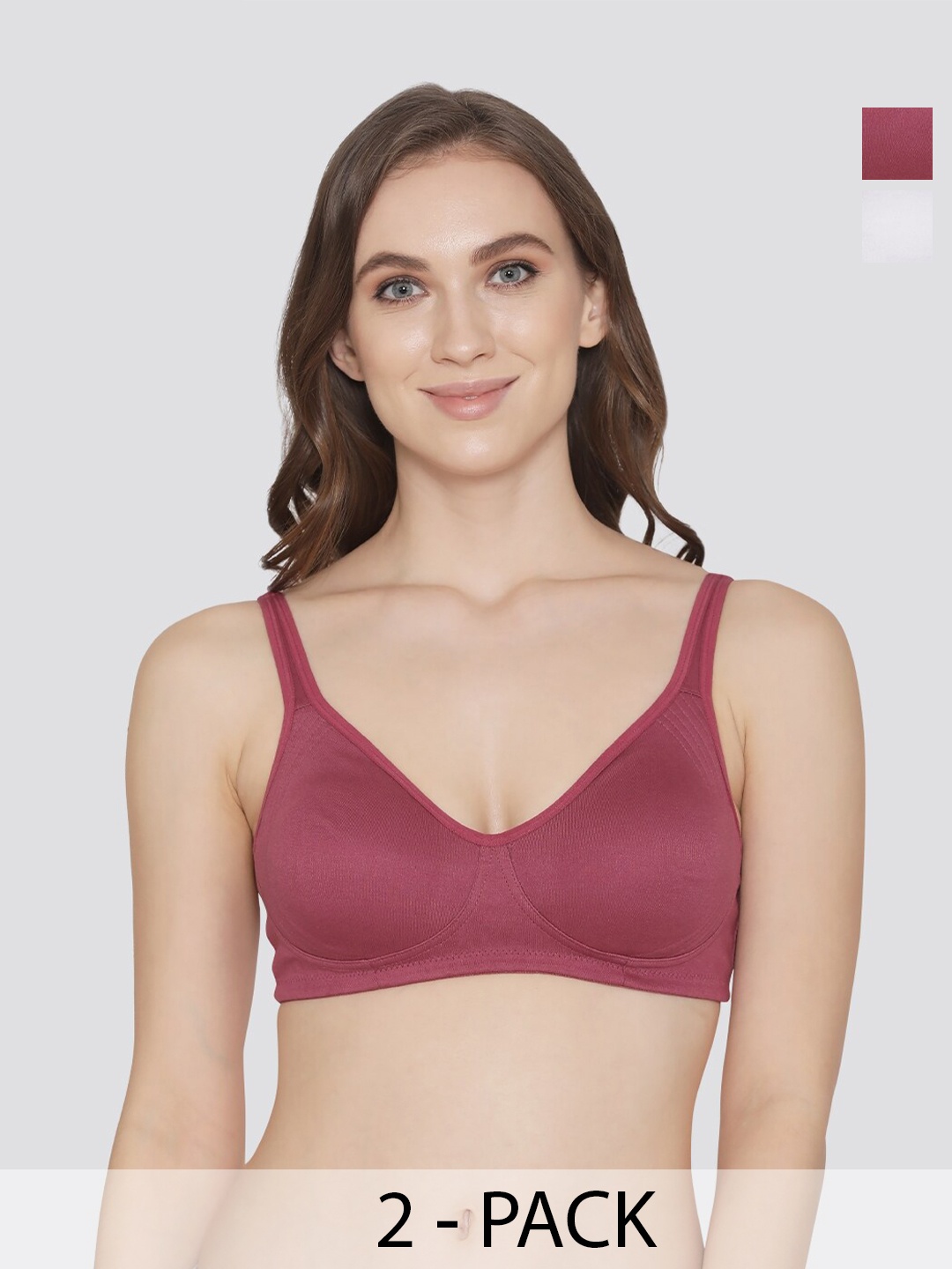 

K LINGERIE Pack of 2 Winny Full Coverage Double Layered Cups Everyday Bra, Pink