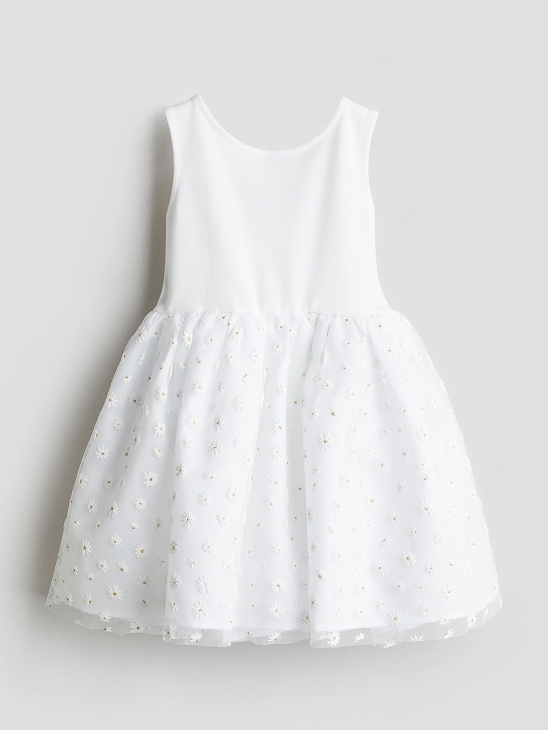 

H&M Girls Flared-Skirt Dress, White