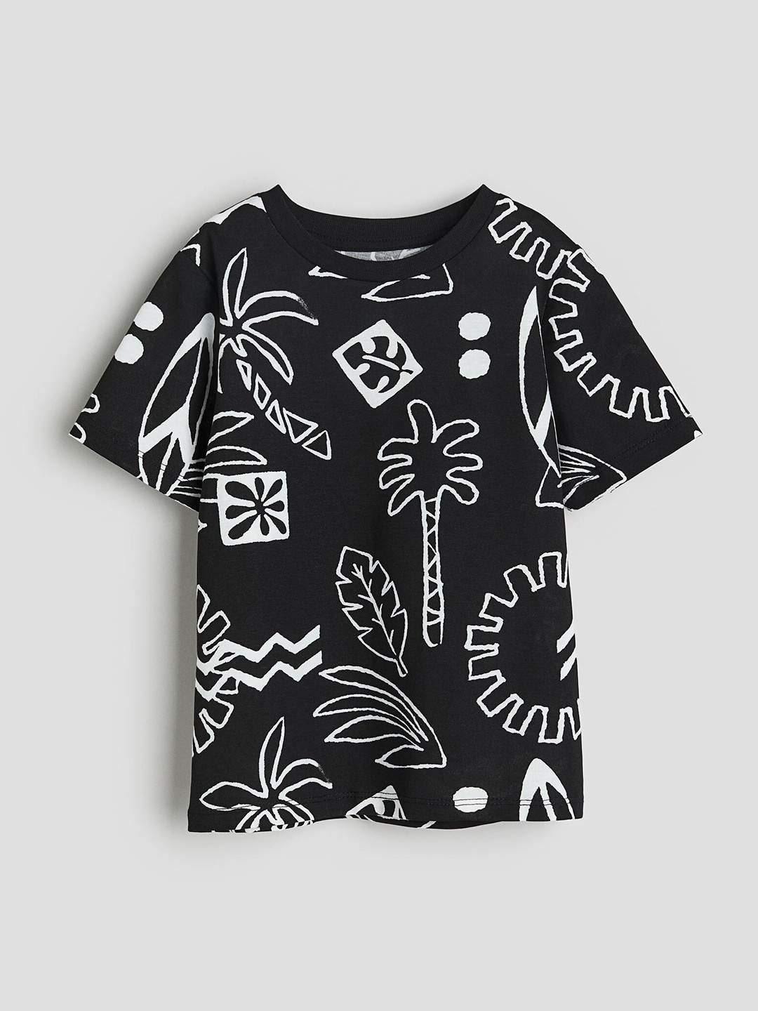 

H&M Boys Pure Cotton Printed T-shirt, Black
