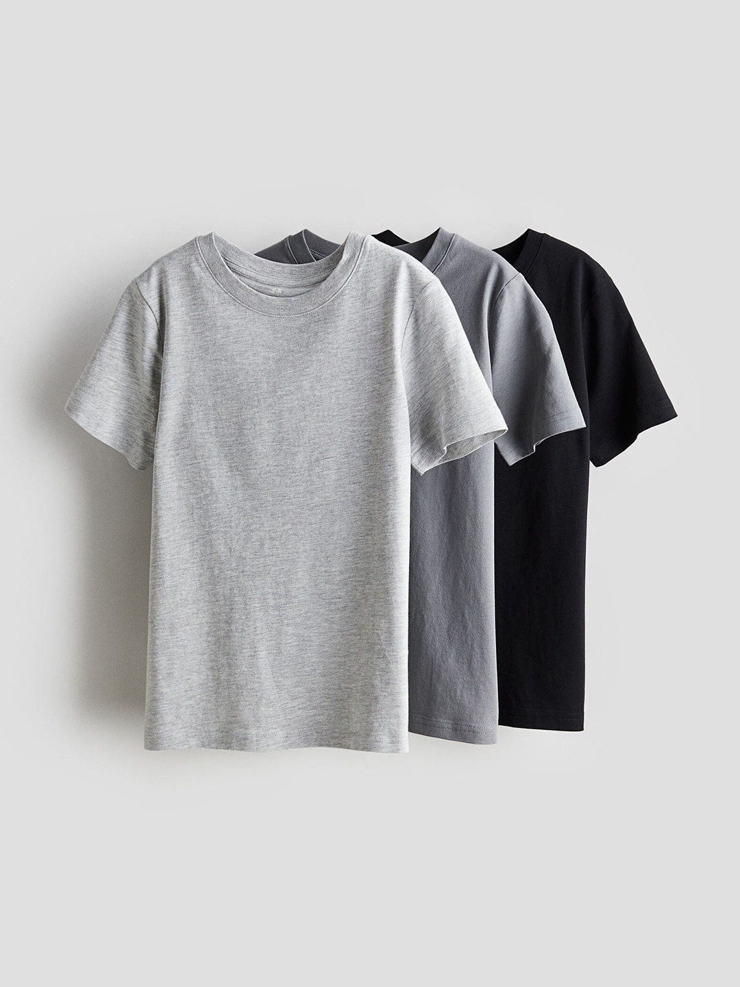 

H&M Boys Pure Cotton 3-Pack T-shirts, Grey