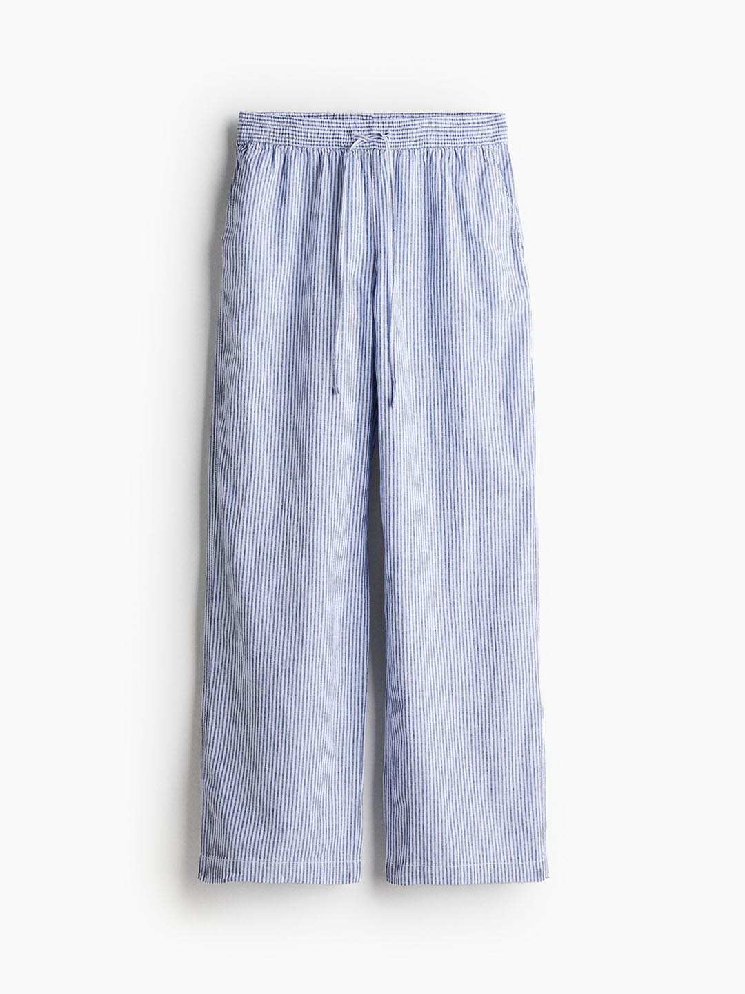 

H&M Women Linen-Blend Trousers, Blue