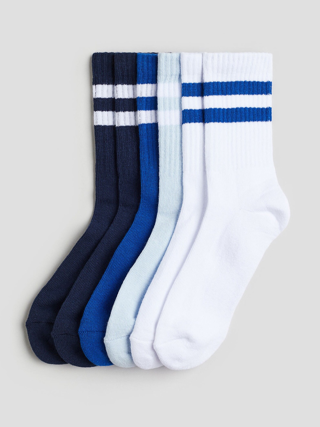 

H&M Boys 5-Pack Ribbed Socks, Blue