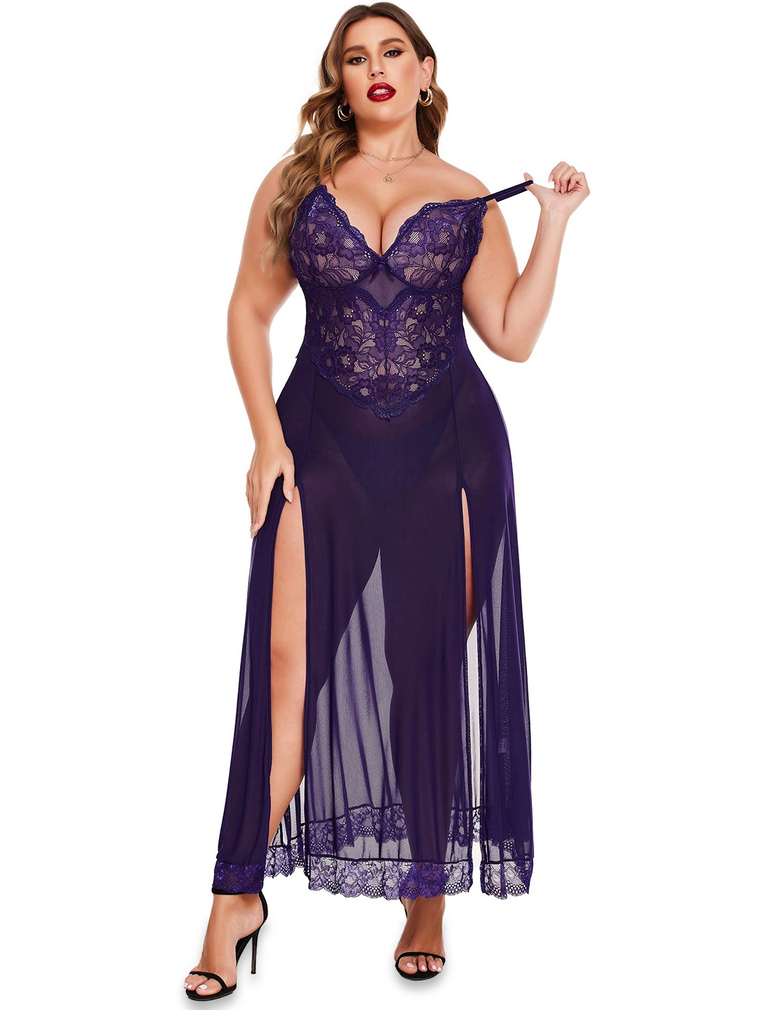 

Xivir Self Design Baby Doll, Purple