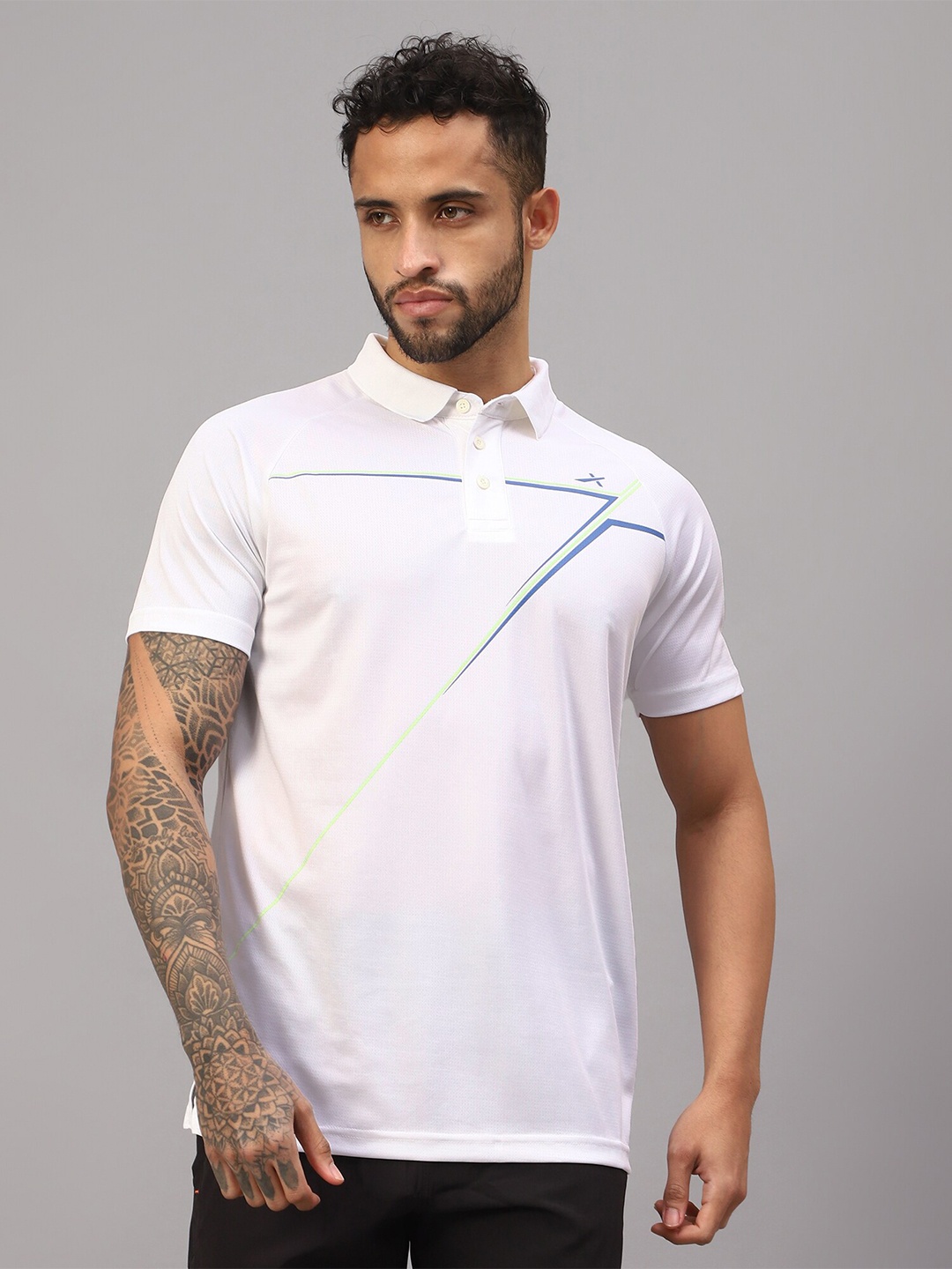 

VECTOR X Moisture Wicking Polo Collar Sports T-shirt, White