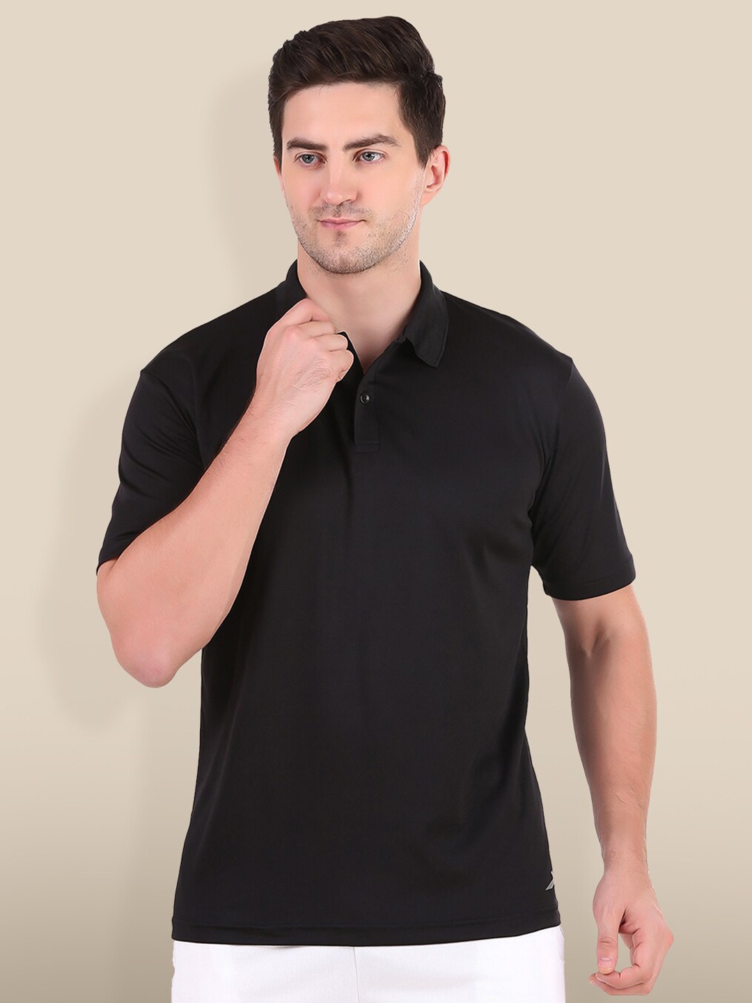 

VECTOR X Moisture Wicking Polo Collar Sports T-shirt, Black