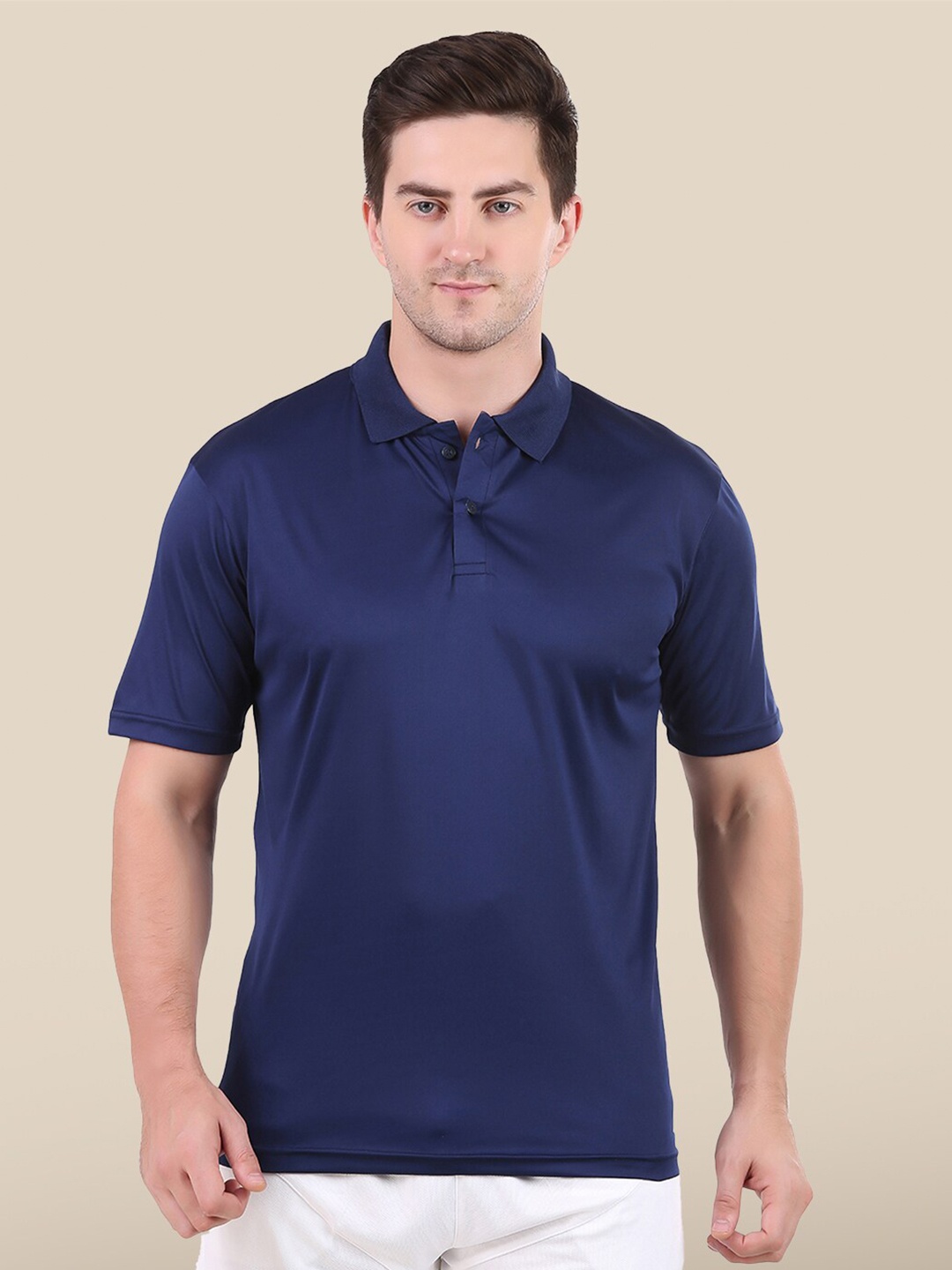 

VECTOR X Moisture Wicking Polo Collar Sports T-shirt, Navy blue