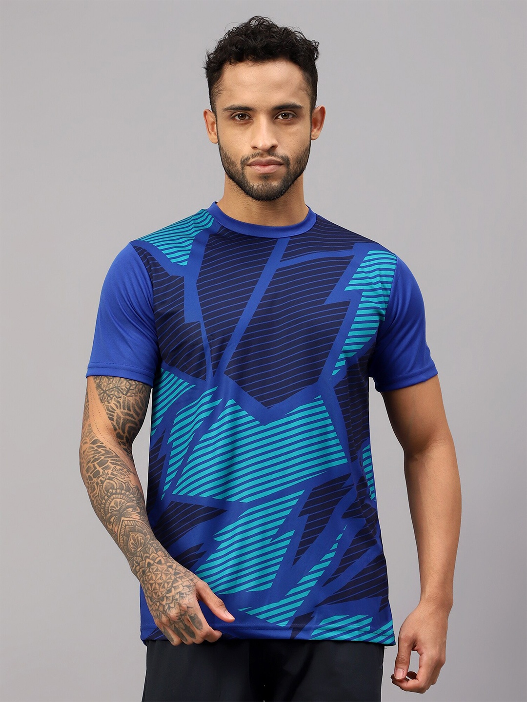 

VECTOR X Printed Moisture Wicking T-shirt, Blue