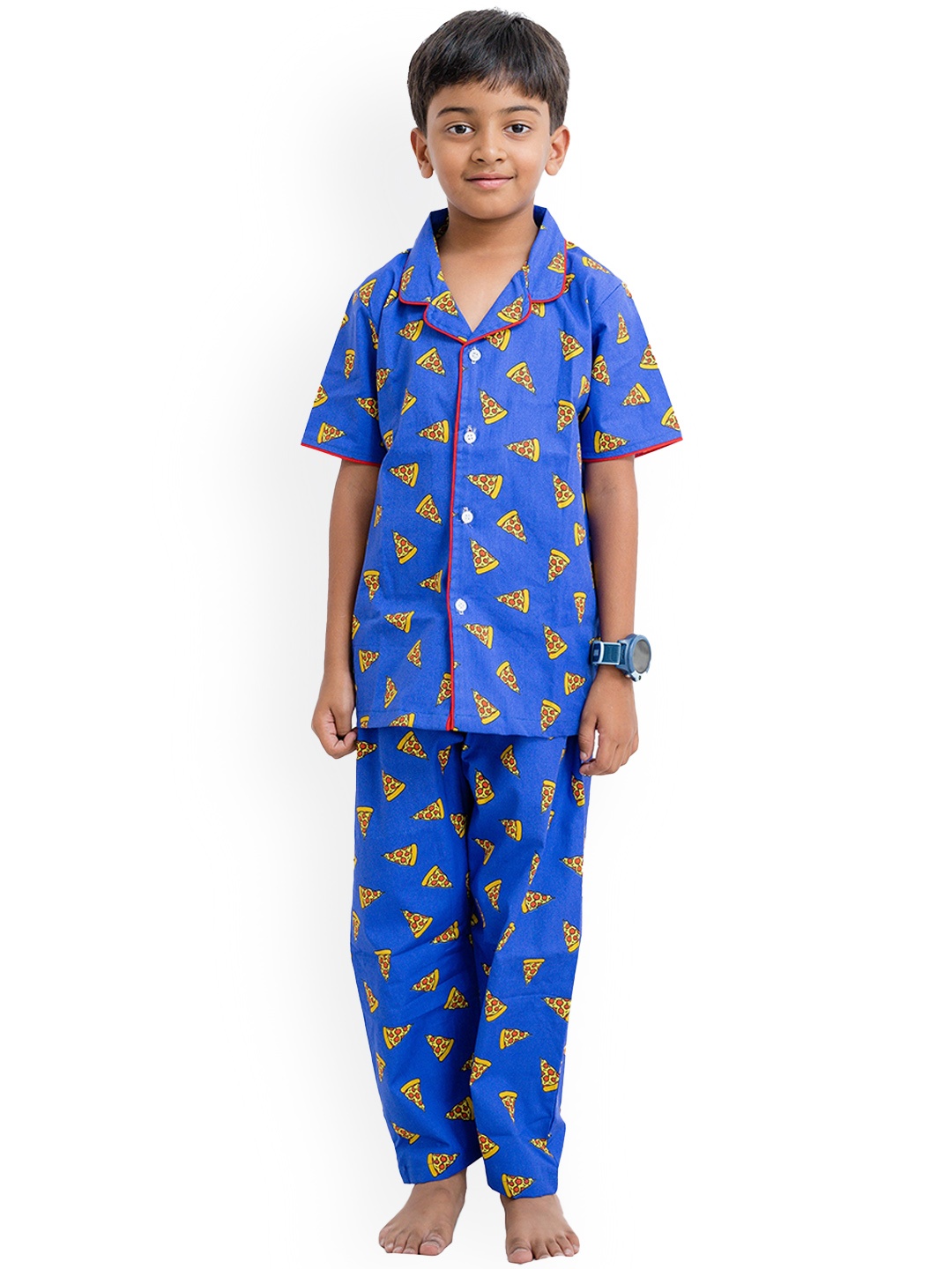 

Lyril Unisex Kids Printed Night suit, Blue