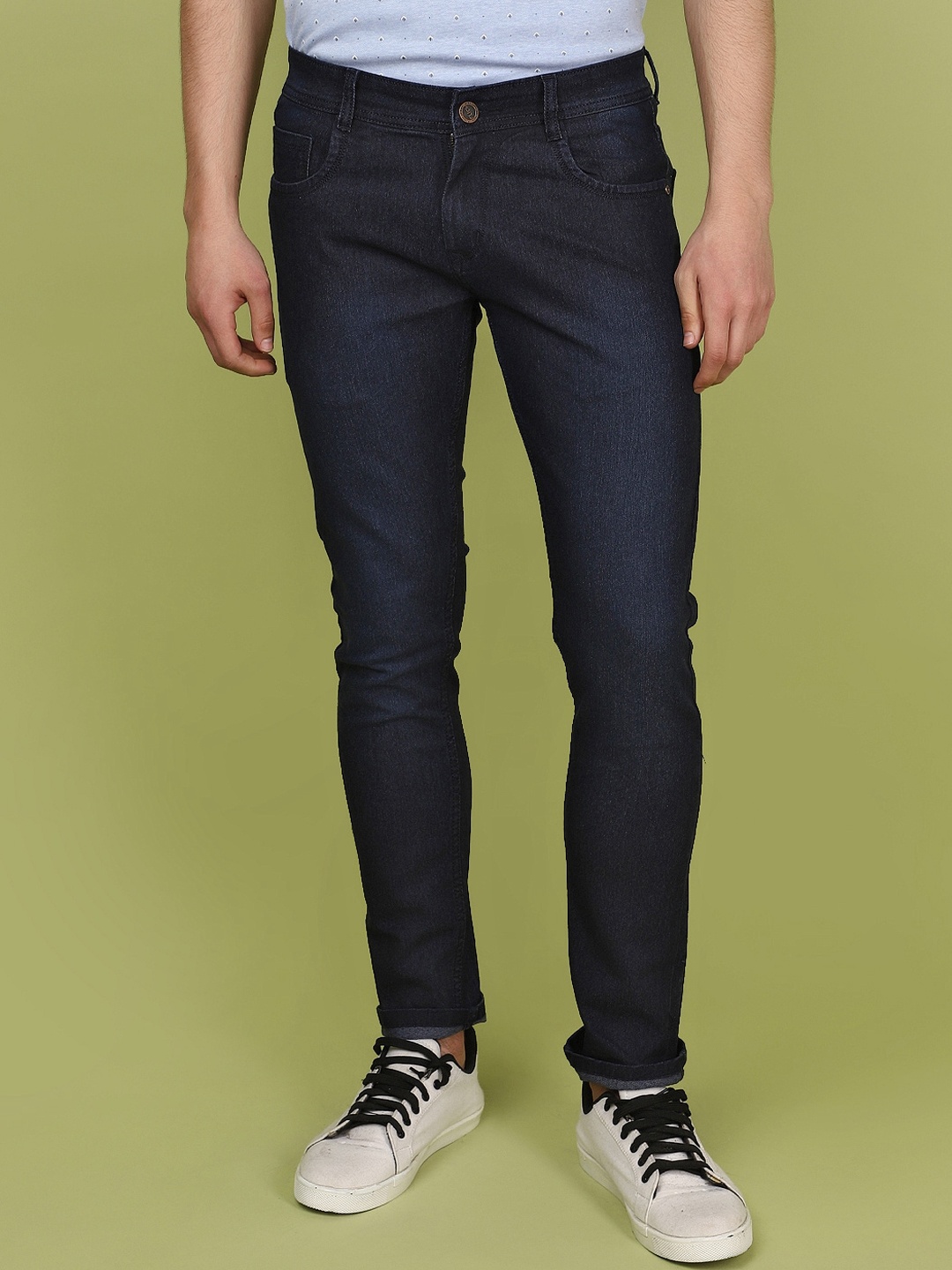 

V-Mart Men Slim Fit Mid Rise Clean Look Cotton Denim Jeans, Blue