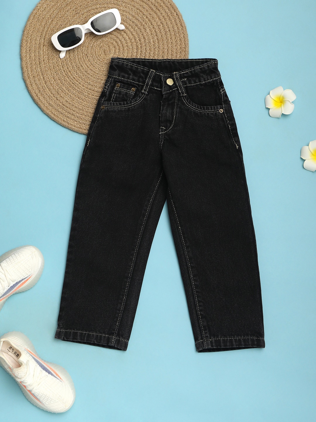 

V-Mart Girls Mid-Rise Jeans, Black