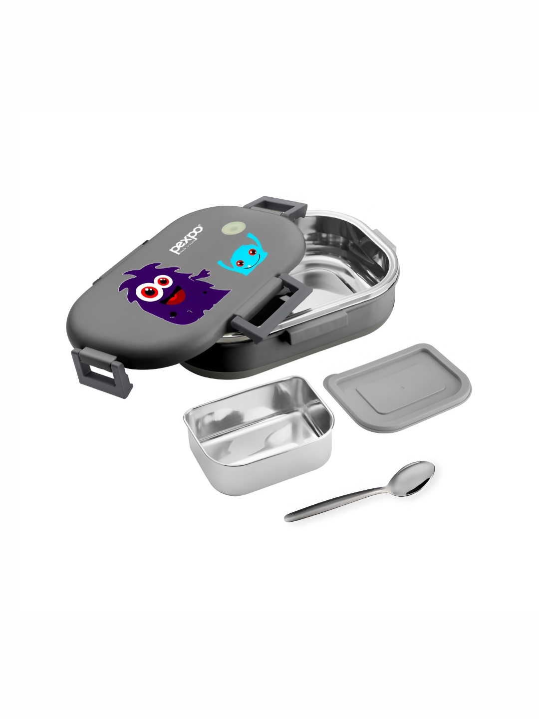 

Pexpo Grey 2 Pieces Stainless Steel Dishwasher Safe Lunch Boxes
