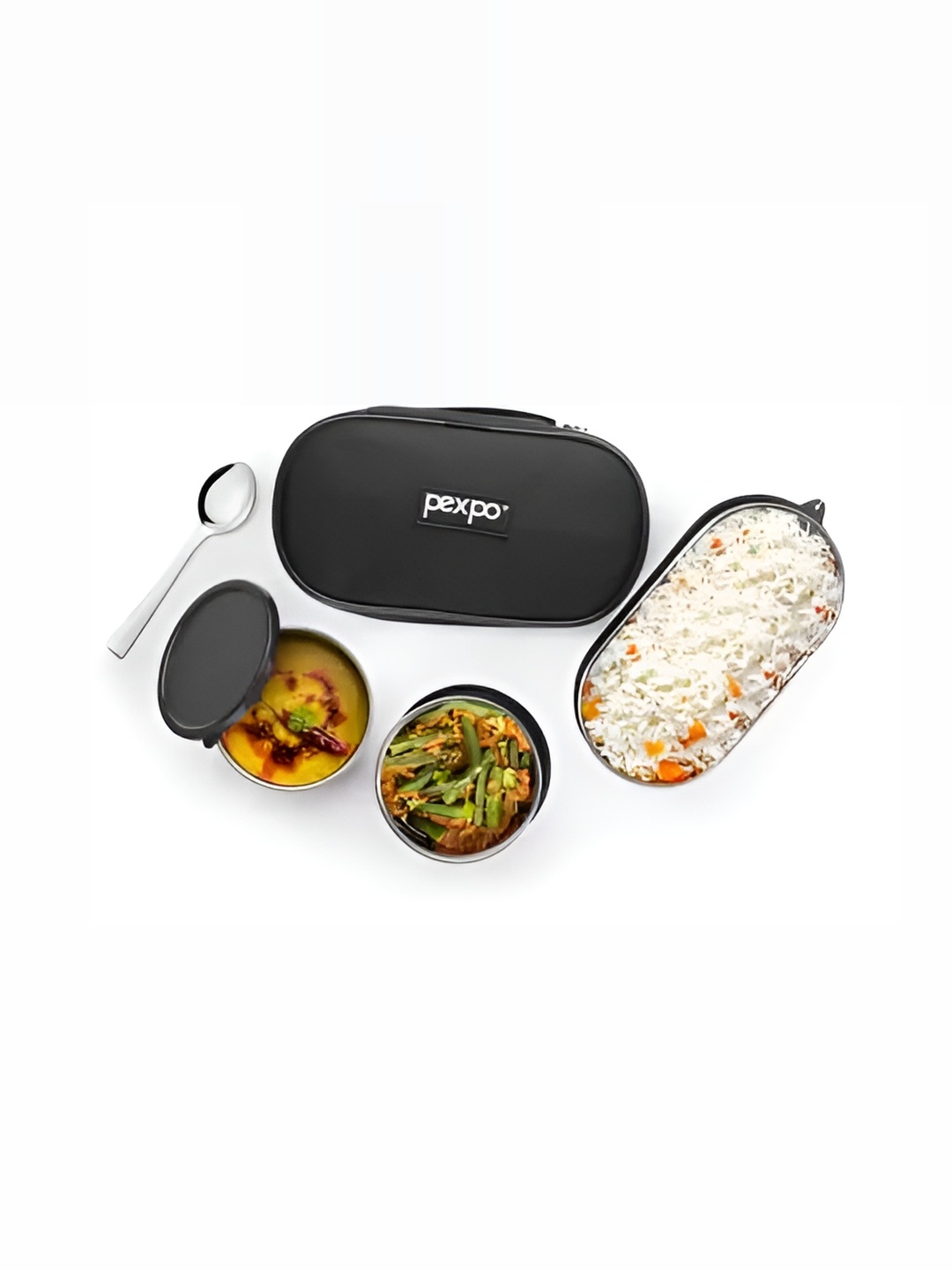 

Pexpo Black Stainless Steel Dishwasher Safe Lunch Box