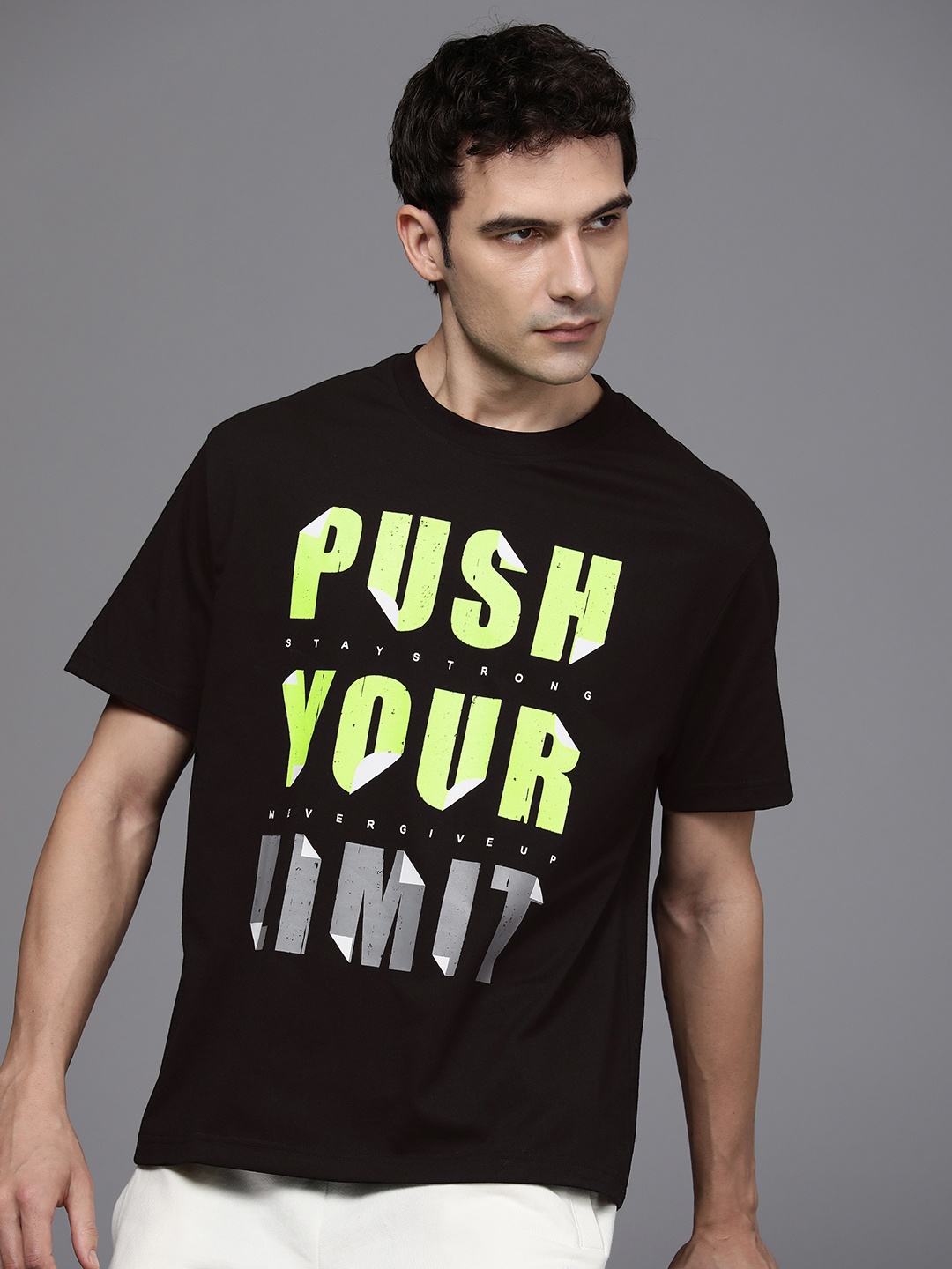 HRX by Hrithik Roshan Men Typography Printed T-shirt, Black
