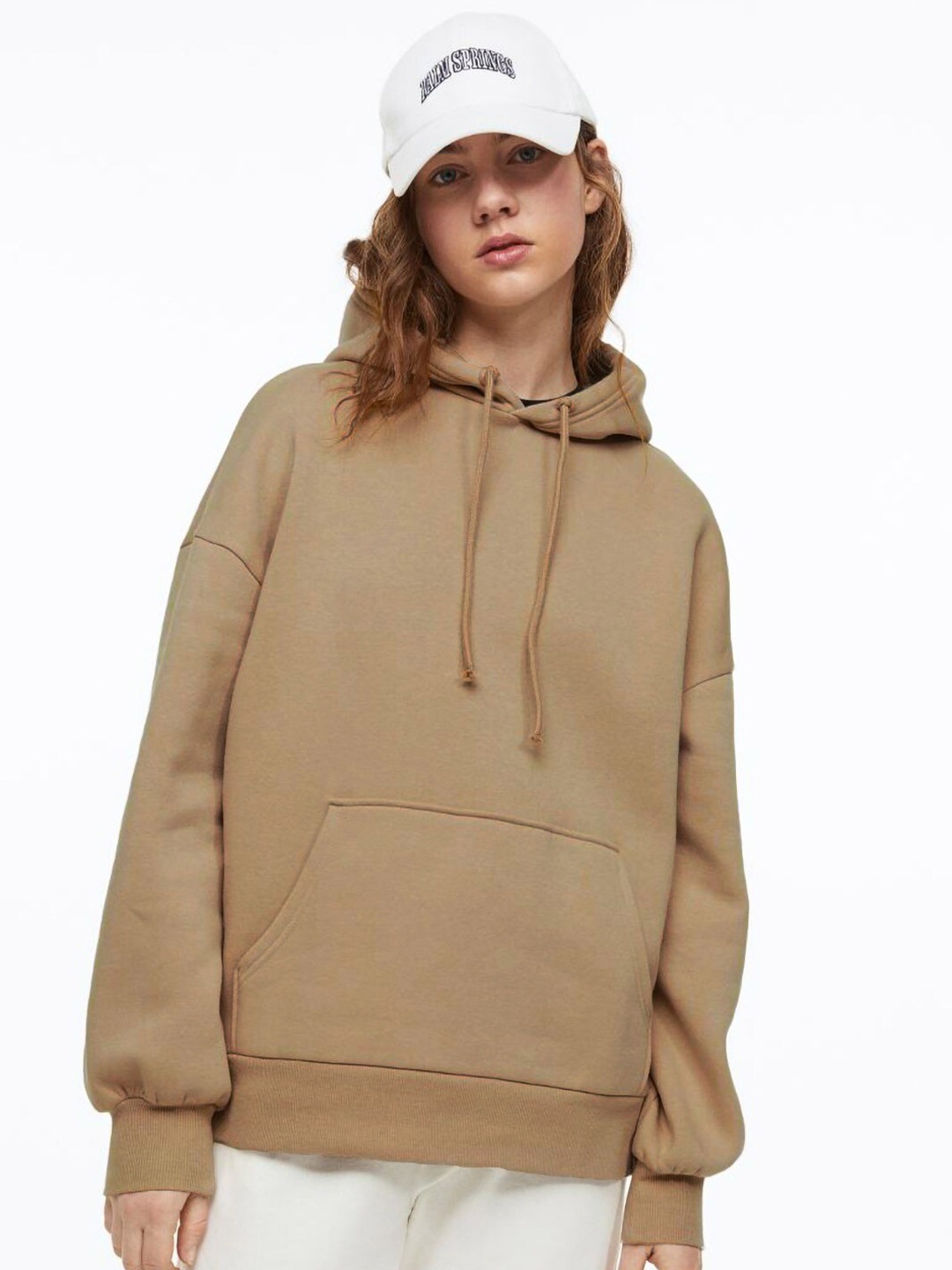 

MISCHIEF MONKEY Hooded Fleece Sweatshirt, Beige