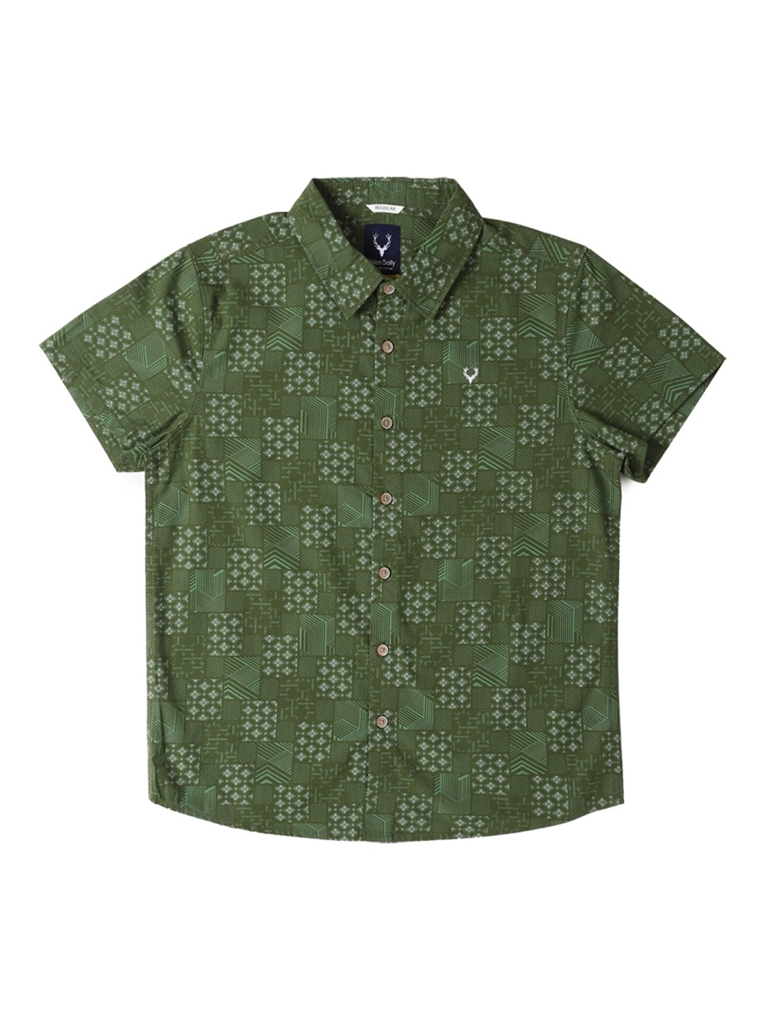 

Allen Solly Junior Boys Abstract Printed Casual Shirt, Green