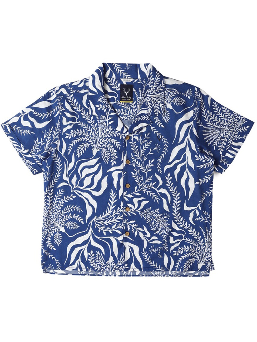 

Allen Solly Junior Boys Floral Printed Cuban Collar Casual Shirt, Blue