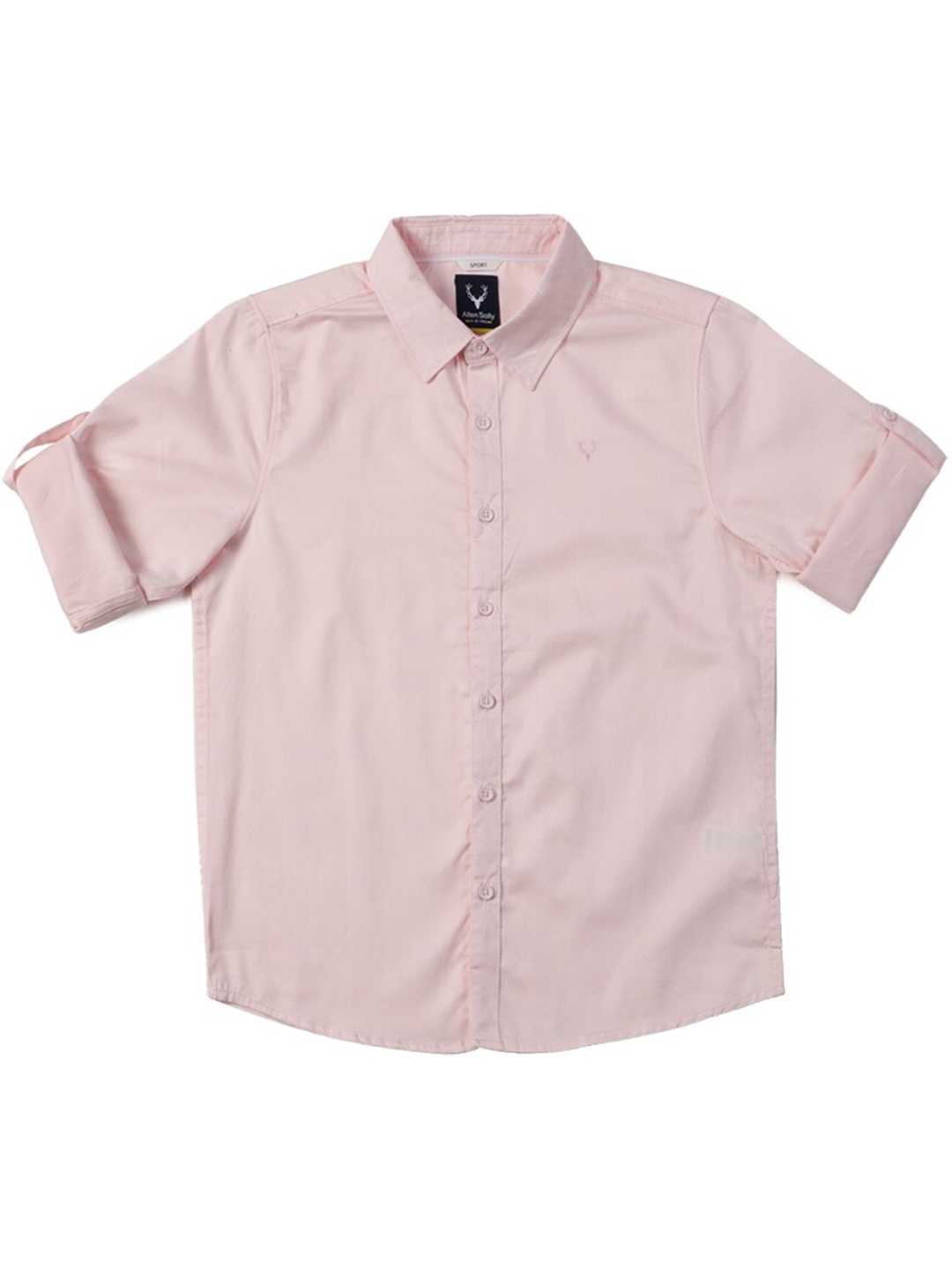 

Allen Solly Junior Boys Slim Fit Roll-Up Sleeves Pure Cotton Casual Shirt, Pink