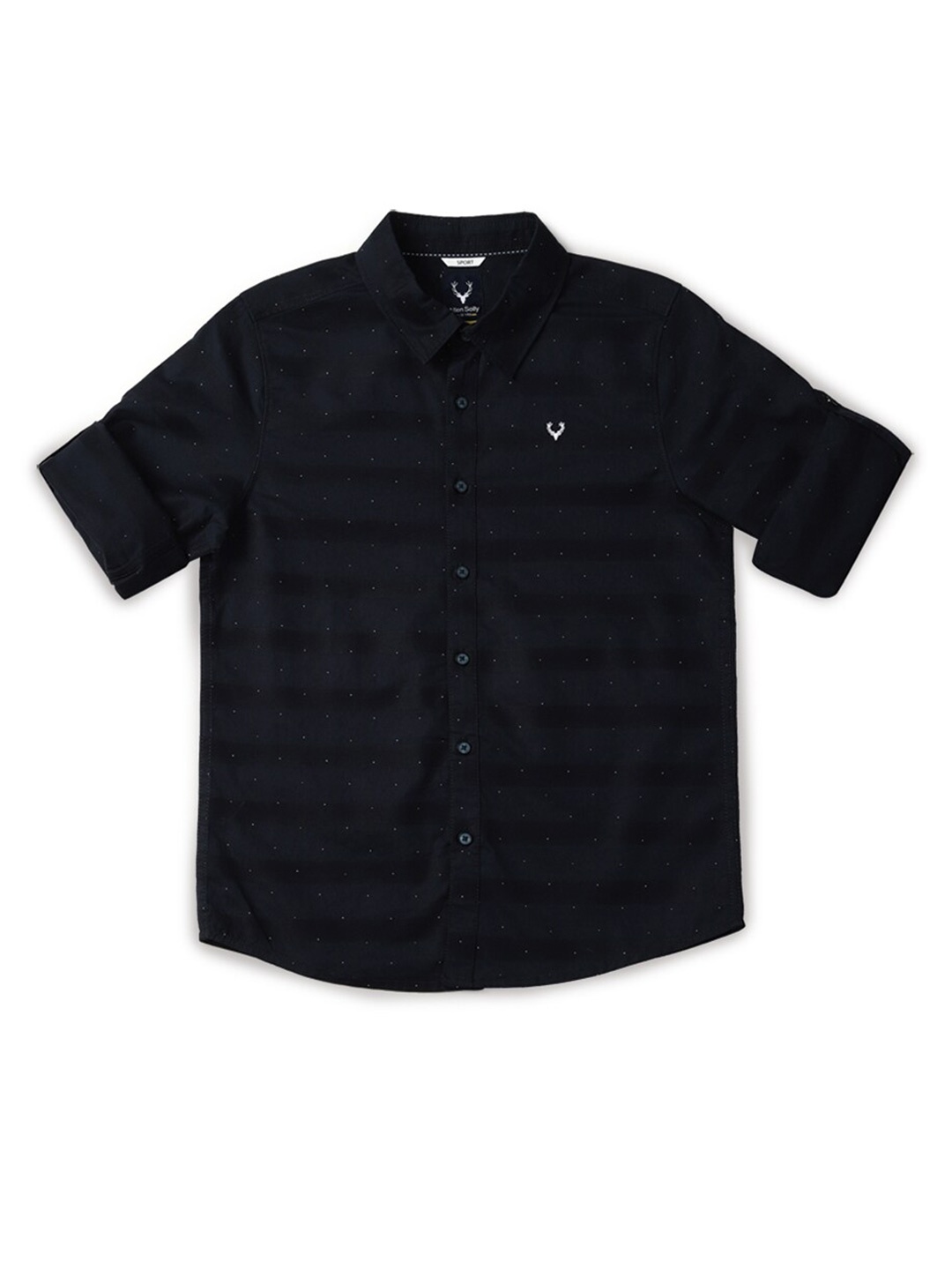 

Allen Solly Junior Boys Slim Fit Printed Opaque Cotton Casual Shirt, Black