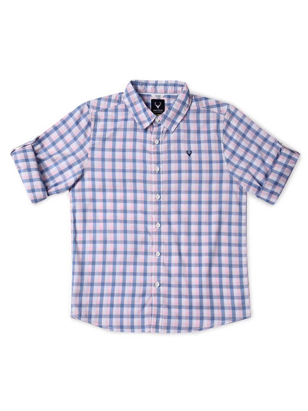 

Allen Solly Junior Boys Slim Fit Opaque Checked Casual Shirt, Blue