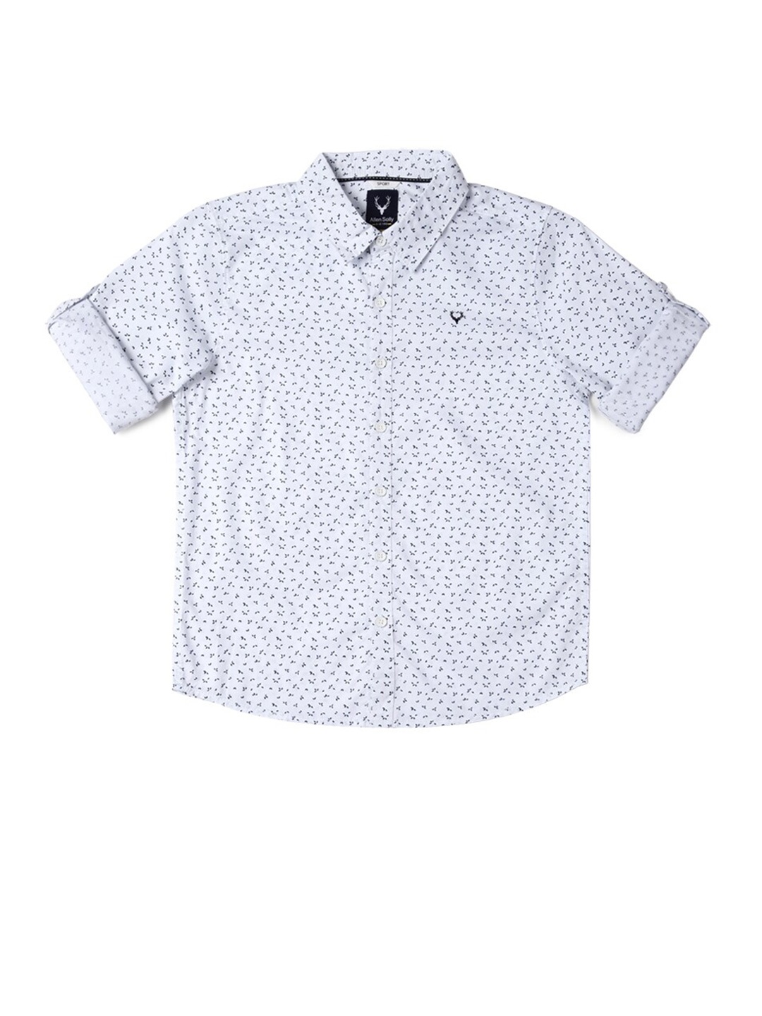 

Allen Solly Junior Boys Slim Fit Opaque Printed Casual Shirt, White
