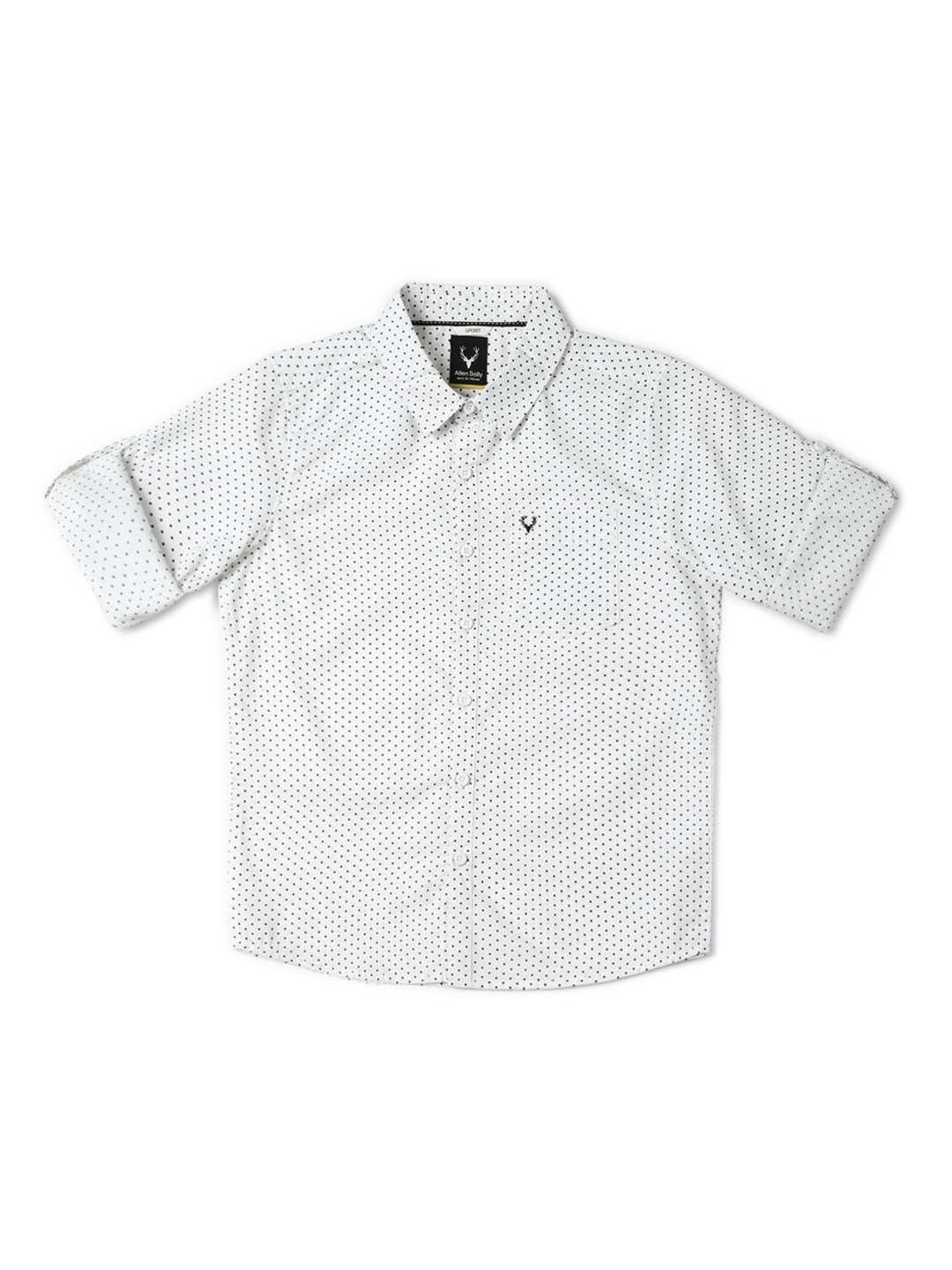

Allen Solly Junior Boys Slim Fit Printed Opaque Casual Shirt, White