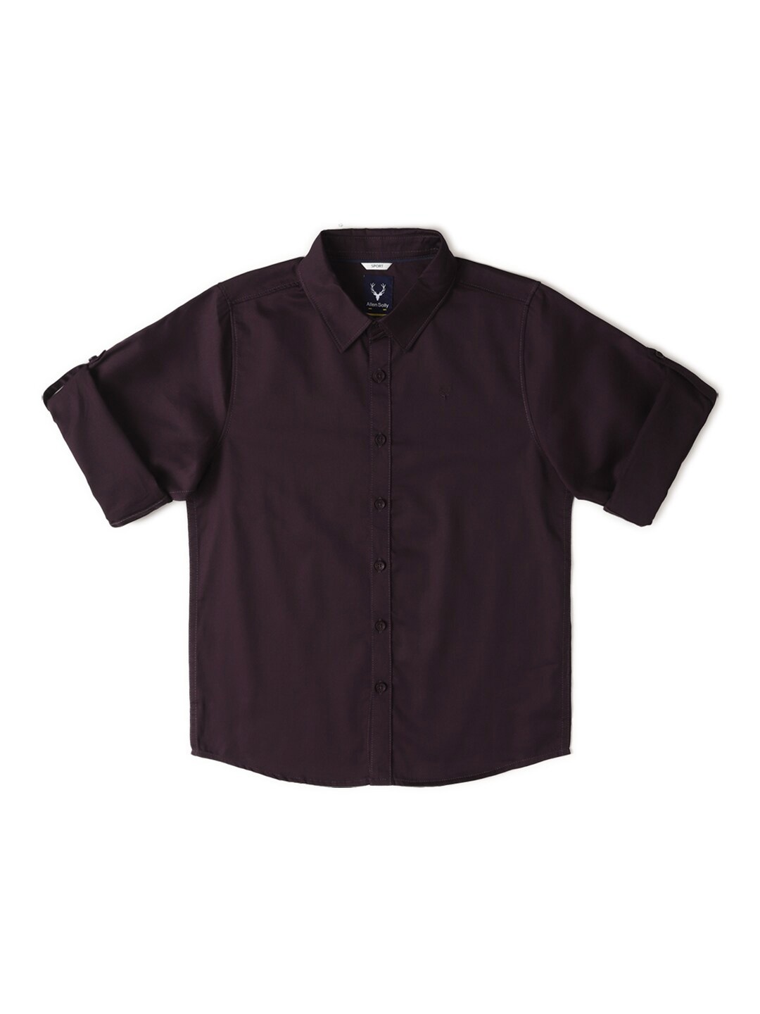 

Allen Solly Junior Boys Slim Fit Spread Collar Short Sleeves Cotton Casual Shirt, Purple