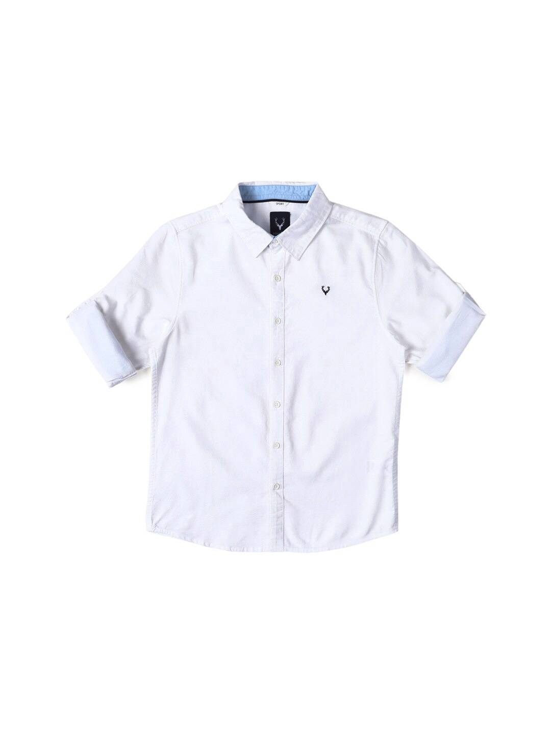 

Allen Solly Junior Boys Slim Fit Spread Collar Short Sleeves Cotton Casual Shirt, White