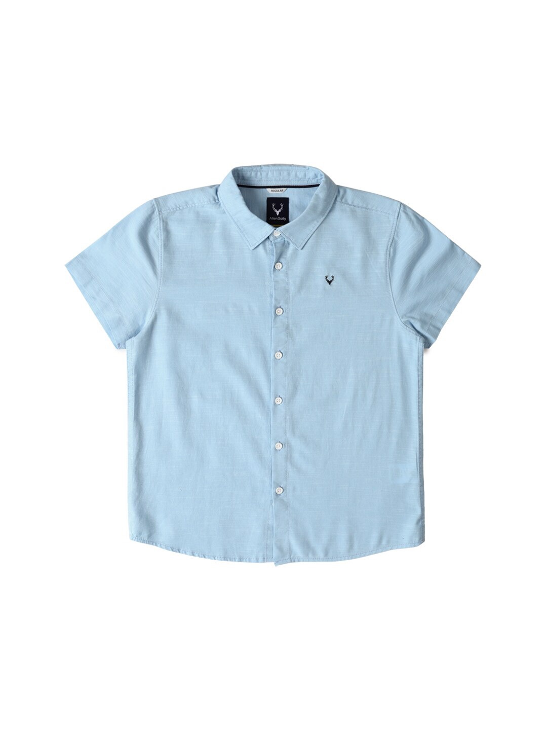 

Allen Solly Junior Boys Spread Collar Short Sleeves Cotton Shirt, Blue