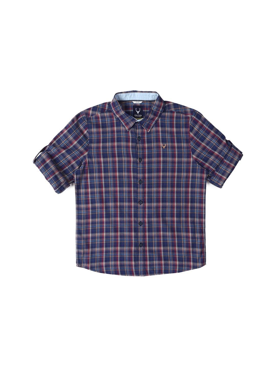 

Allen Solly Junior Boys Slim Fit Tartan Checked Casual Shirt, Navy blue