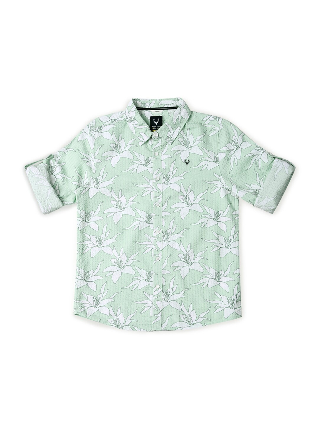 

Allen Solly Junior Boys Slim Fit Floral Printed Casual Shirt, Green