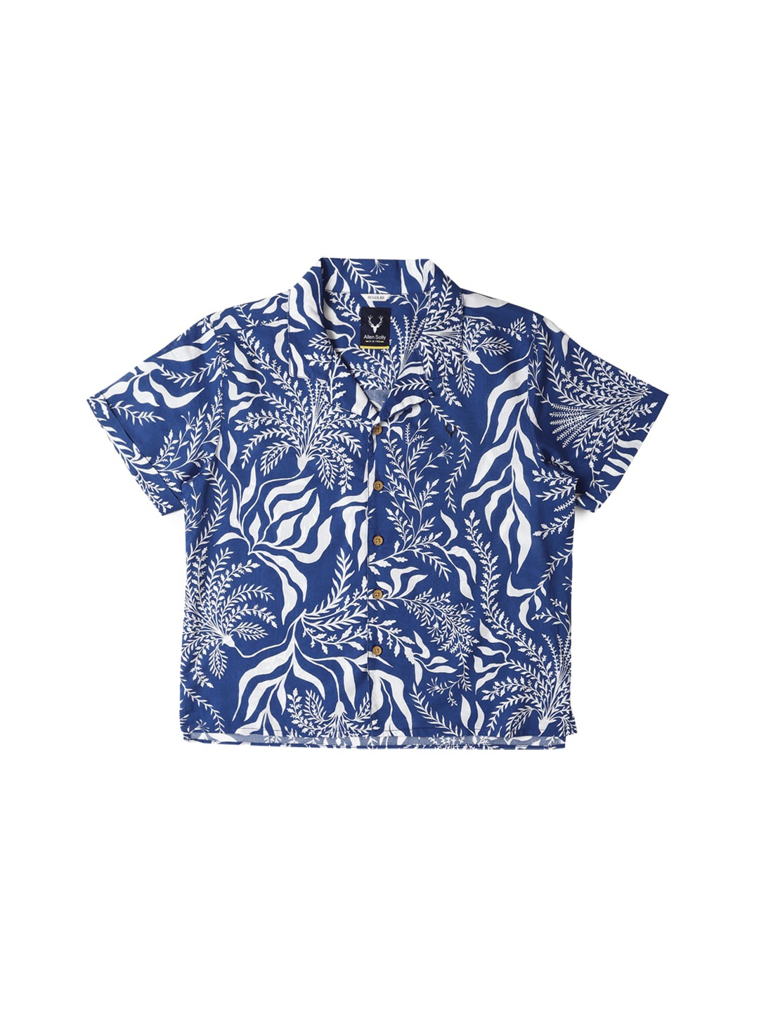 

Allen Solly Junior Boys Floral Printed Short Sleeves Opaque Casual Shirt, Blue