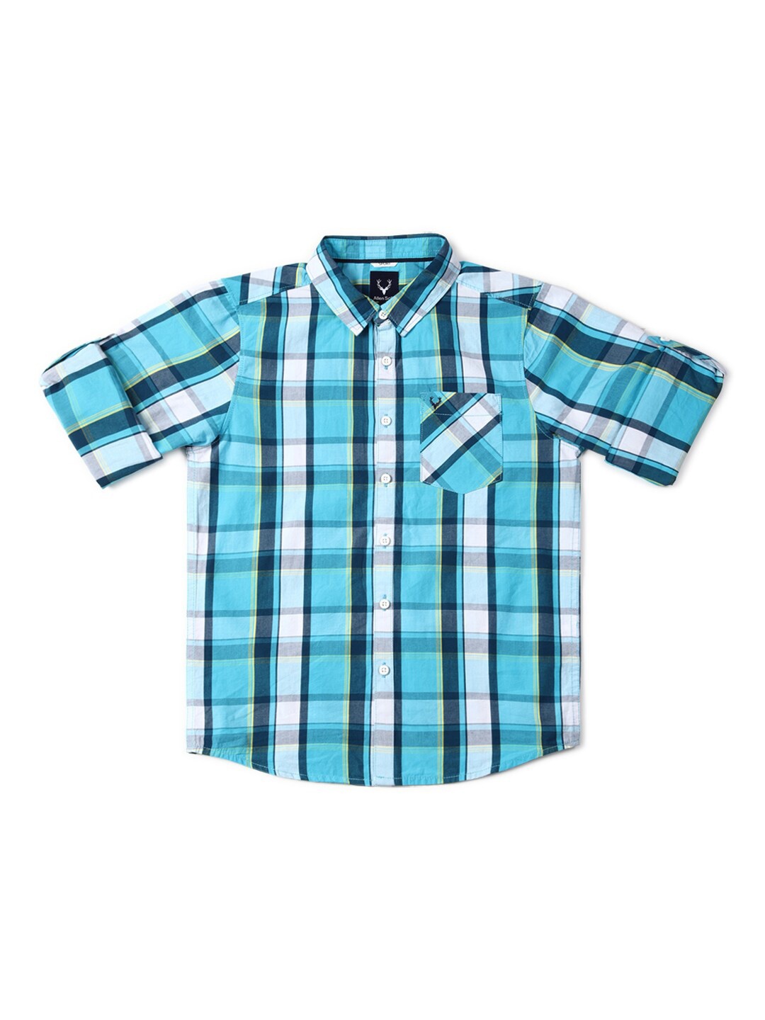 

Allen Solly Junior Boys Checked Slim Fit Opaque Casual Shirt, Blue