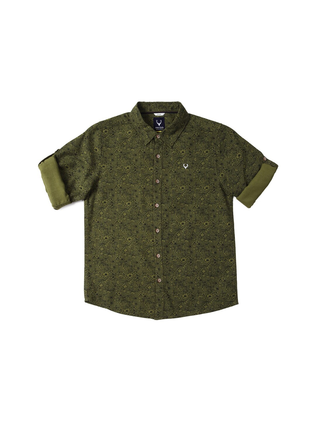 

Allen Solly Junior Boys Floral Printed Slim Fit Opaque Casual Shirt, Green