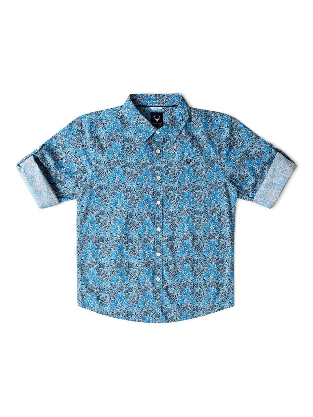 

Allen Solly Junior Boys Floral Printed Slim Fit Cotton Opaque Casual Shirt, Blue