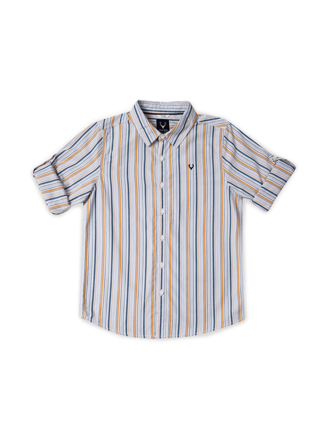

Allen Solly Junior Boys Vertical Striped Slim Fit Opaque Casual Shirt, Grey