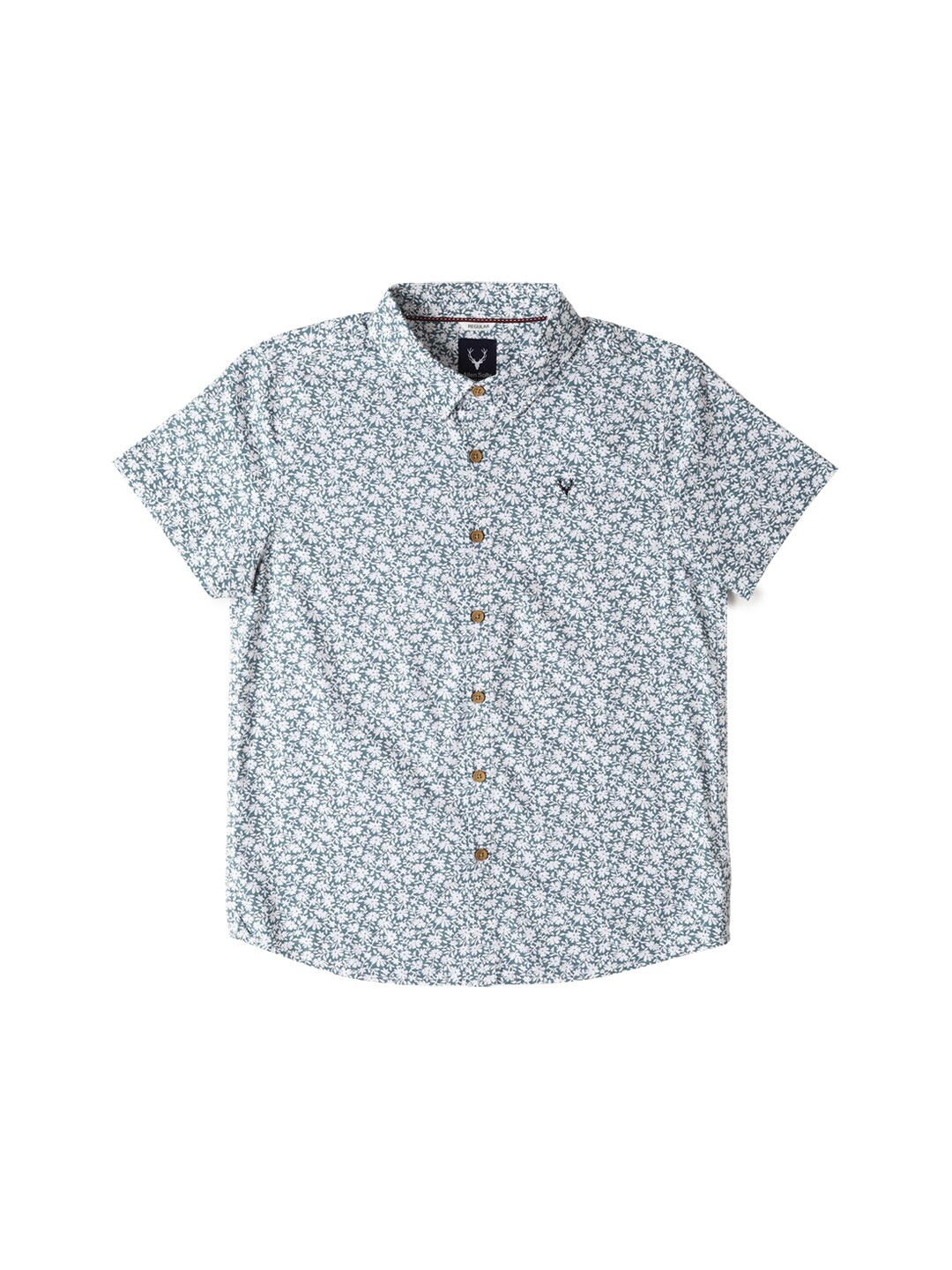 Allen Solly Junior Boys Floral Printed Cotton Opaque Casual Shirt, Grey