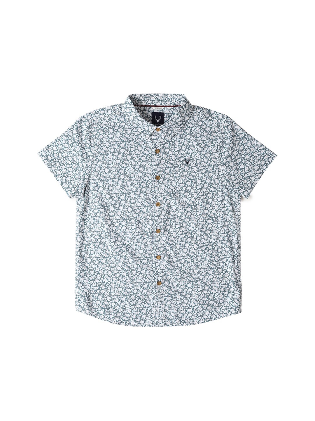 Allen Solly Junior Boys Floral Printed Cotton Opaque Casual Shirt, Grey