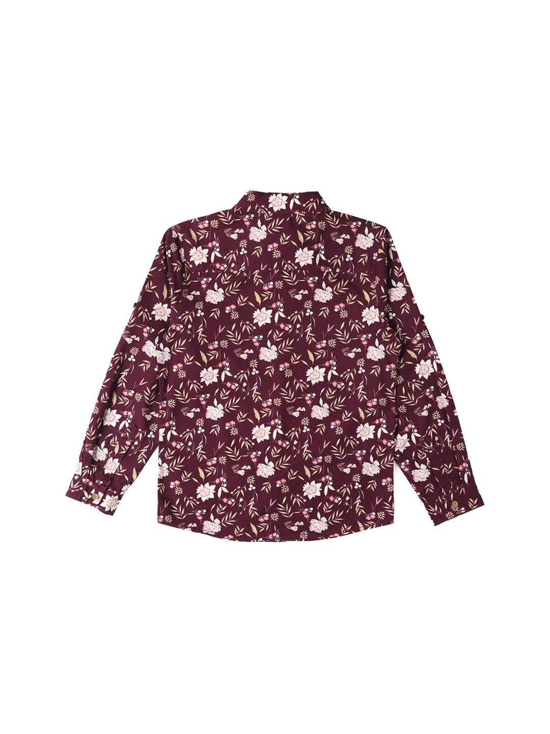 Allen Solly Junior Boys Slim Fit Floral Printed Opaque Casual Shirt, Maroon