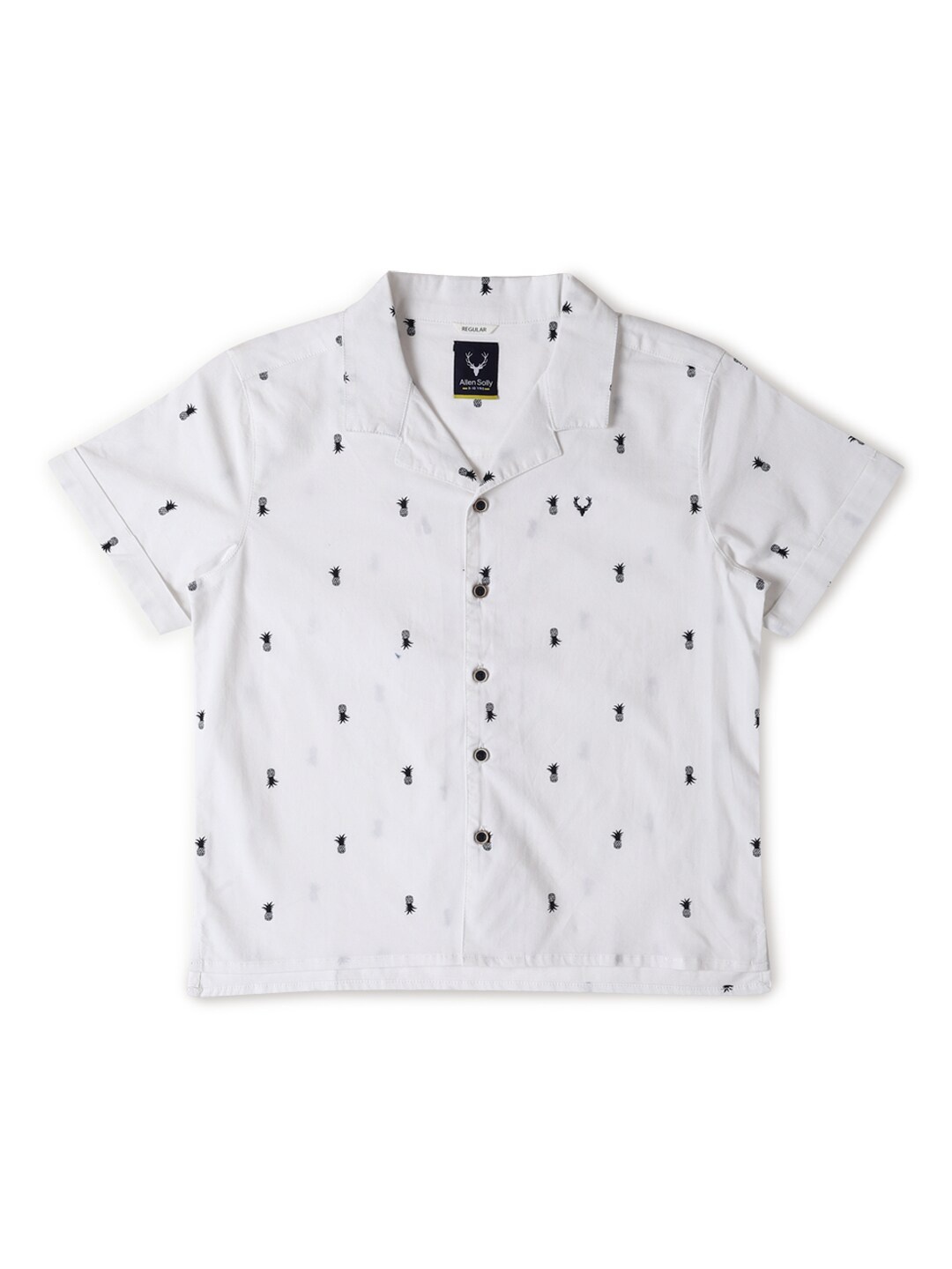 

Allen Solly Junior Boys Micro Ditsy Printed Opaque Casual Shirt, White