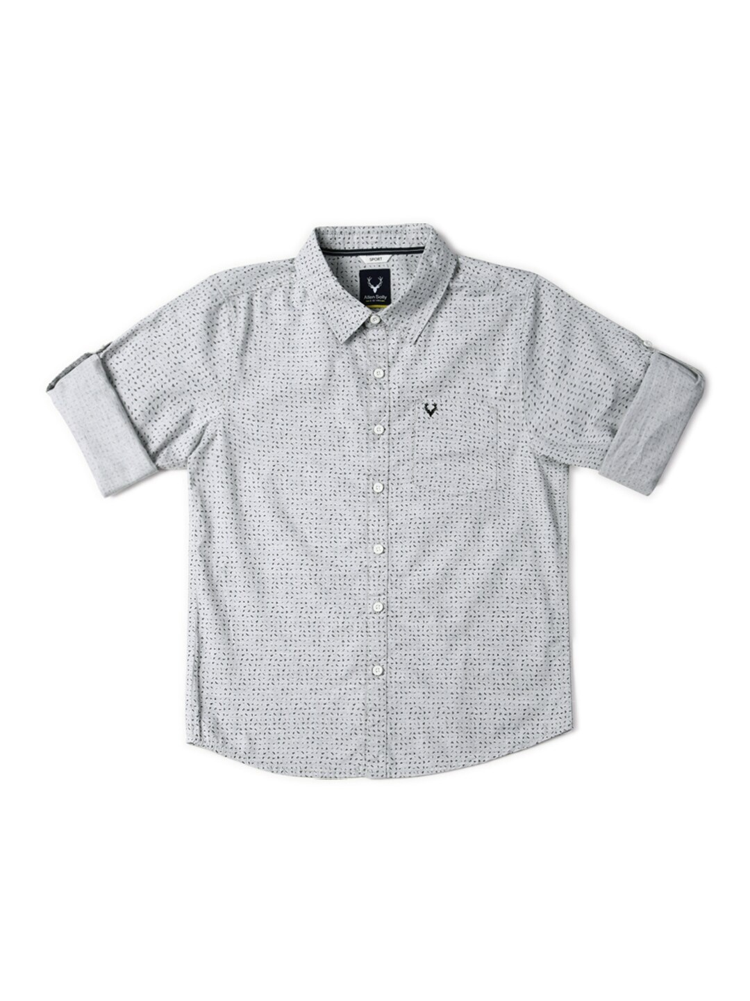 

Allen Solly Junior Boys Slim Fit Opaque Printed Cotton Casual Shirt, Grey