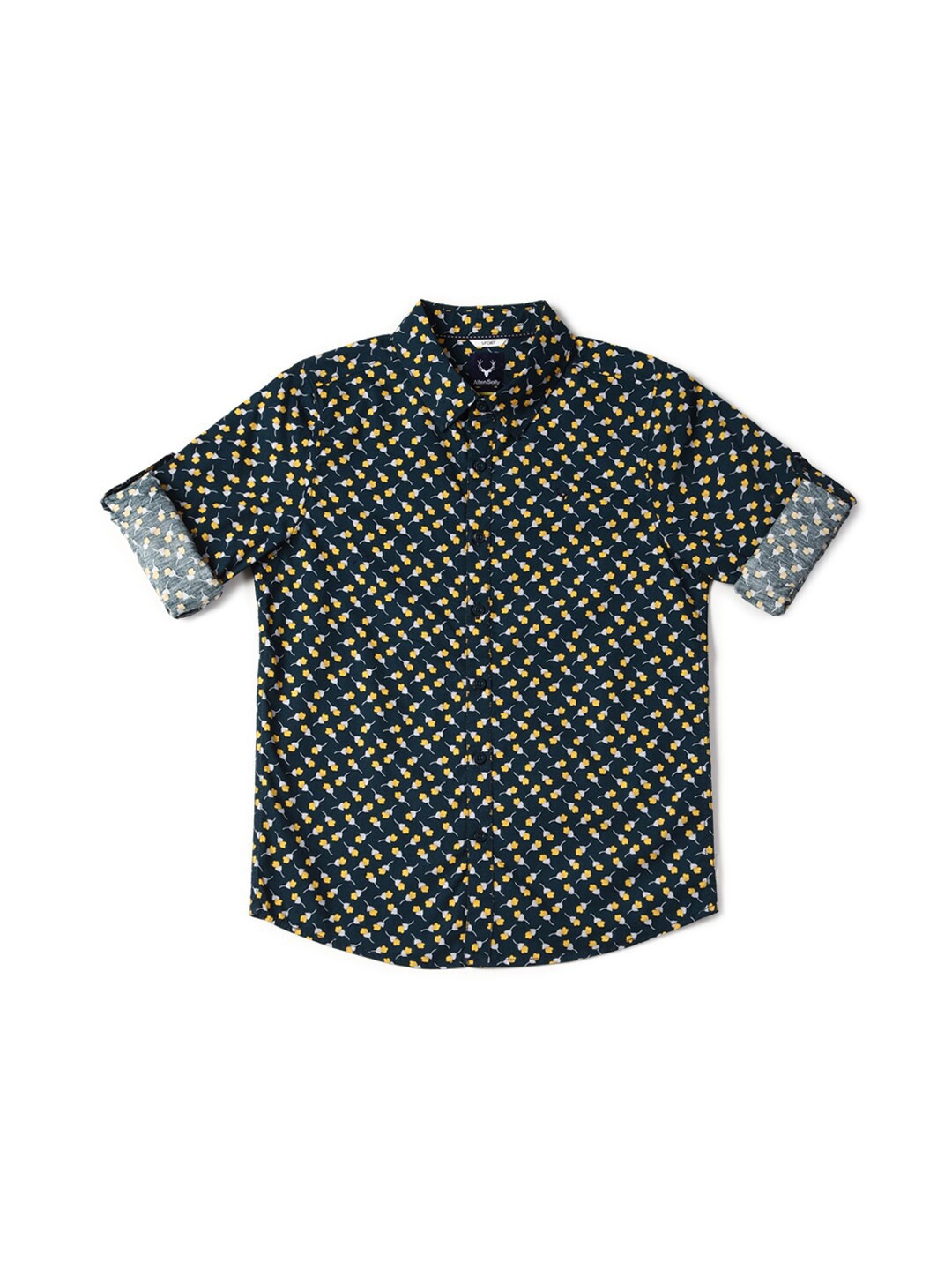 

Allen Solly Junior Boys Slim Fit Polka Dot Opaque Printed Cotton Casual Shirt, Black