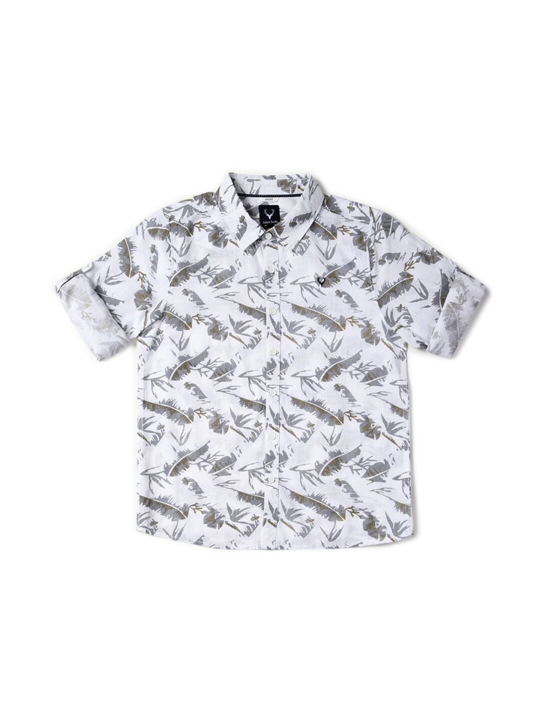 

Allen Solly Junior Boys Slim Fit Opaque Printed Cotton Casual Shirt, White